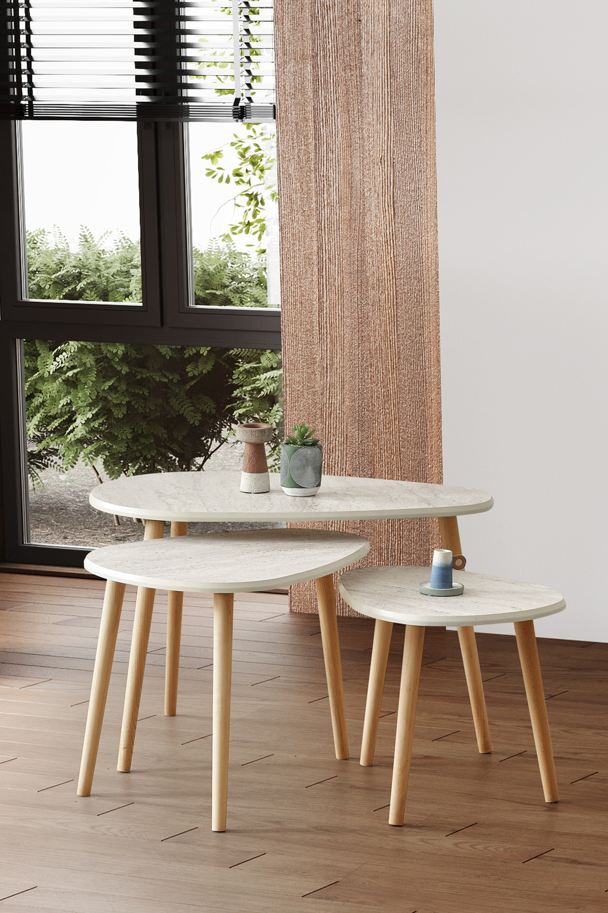 Mdf Alvin Zigon - Table basse moyenne 3 pièces