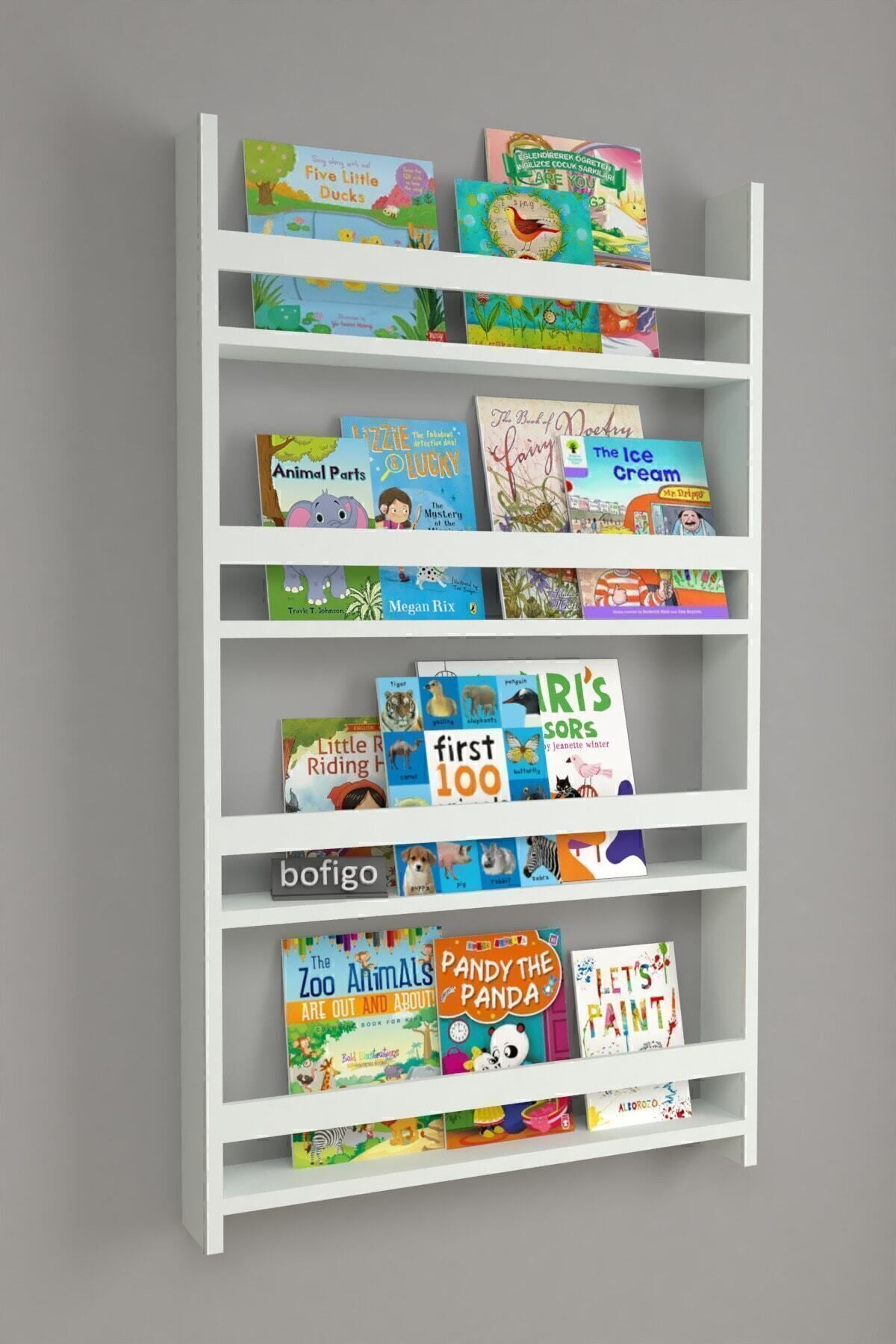 Bibliothèque Montessori éducative pour enfants à 4 étagères X cm, blanche