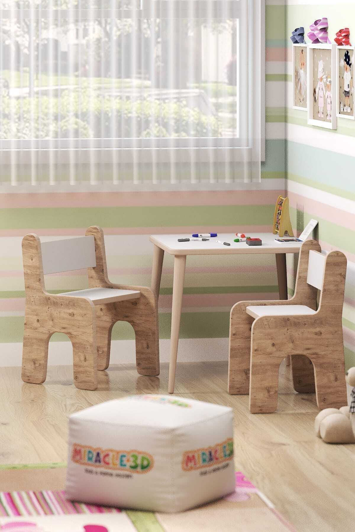Bureau d'activités pour enfants avec chaise à dossier pour jeux et travaux (2-4 ans)