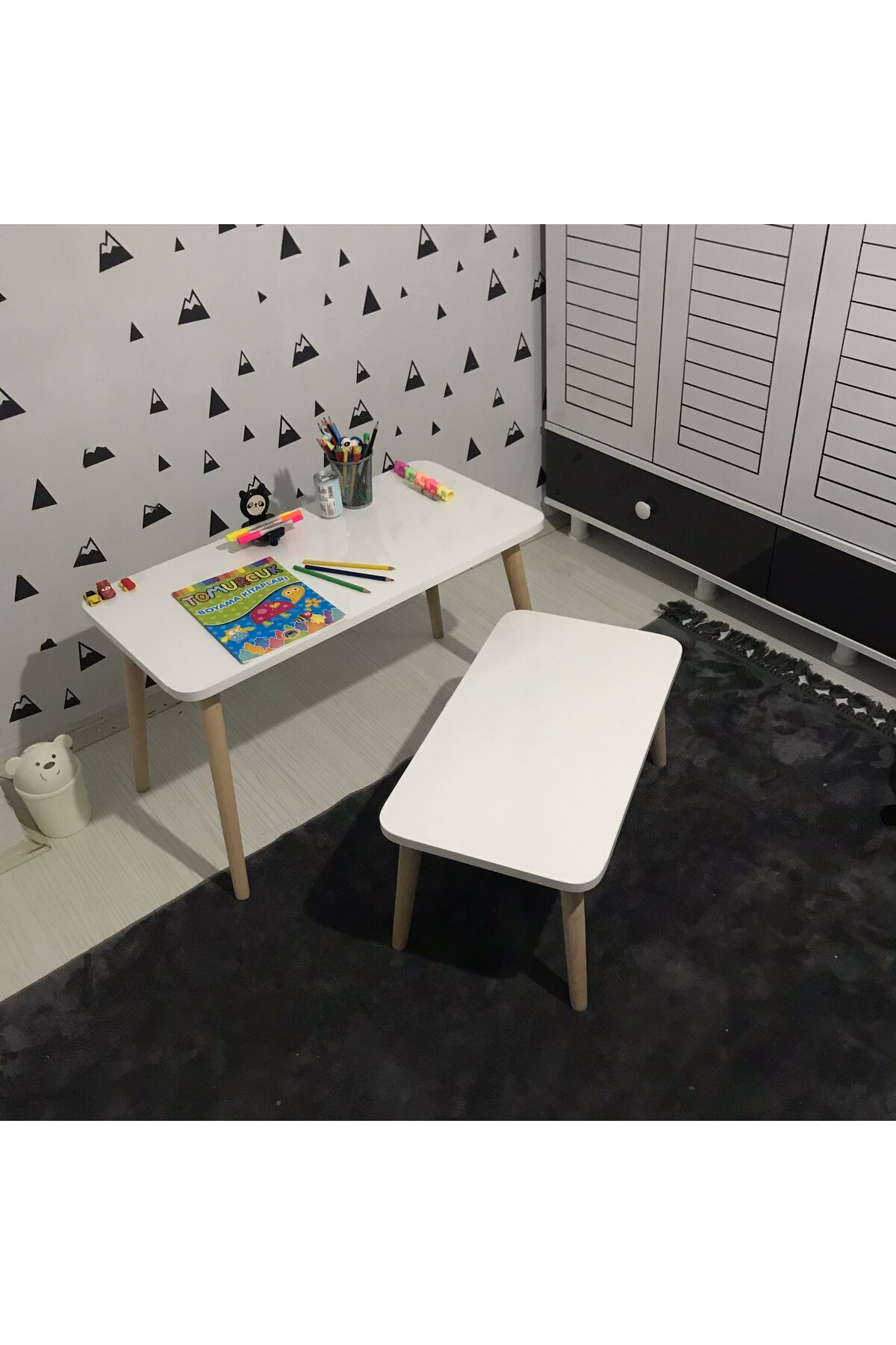 Ensemble de bureau pour enfants Lilyum, table d'activité, table de loisirs