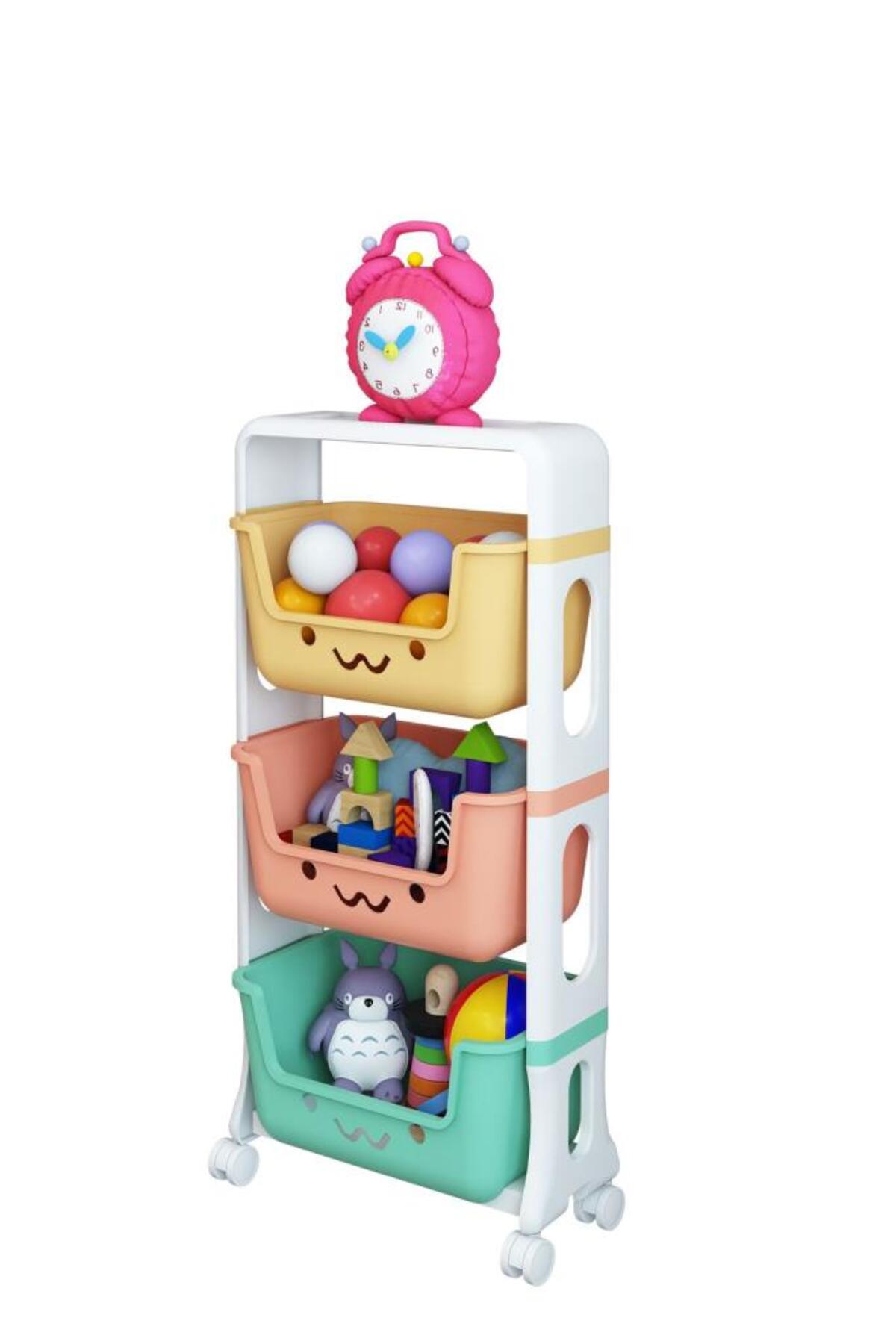 3-Tier Toy Cabinet, Toy Organizer, Toy Cabinet with Baskets