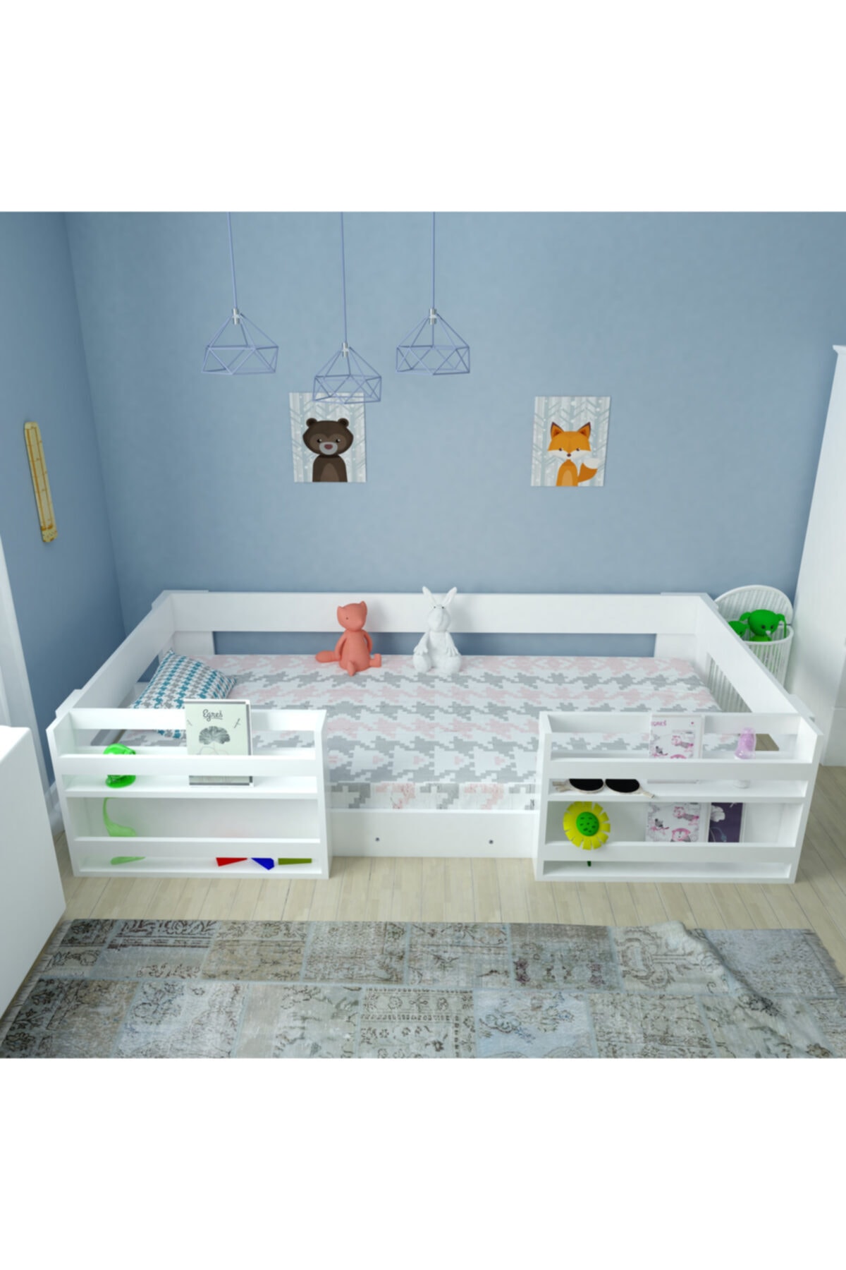 Lit avec bibliothèque en MDF Vega Montessori