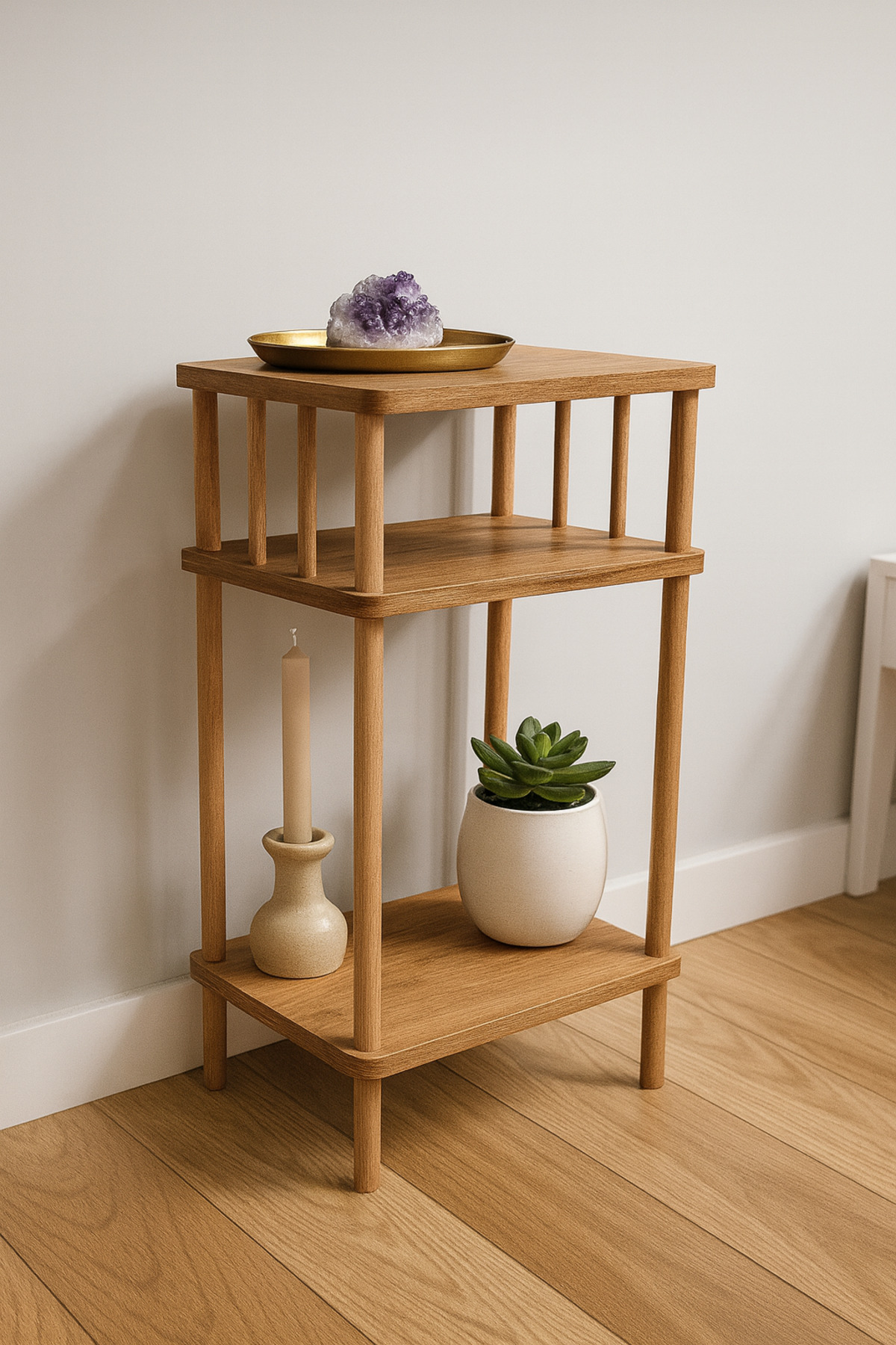 Table d'angle et table d'appoint à 2 étagères - Chevet – Table polyvalente moderne