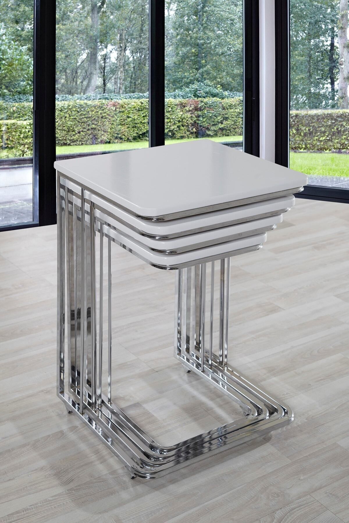 Table d'appoint Veys Vegas - - Blanc