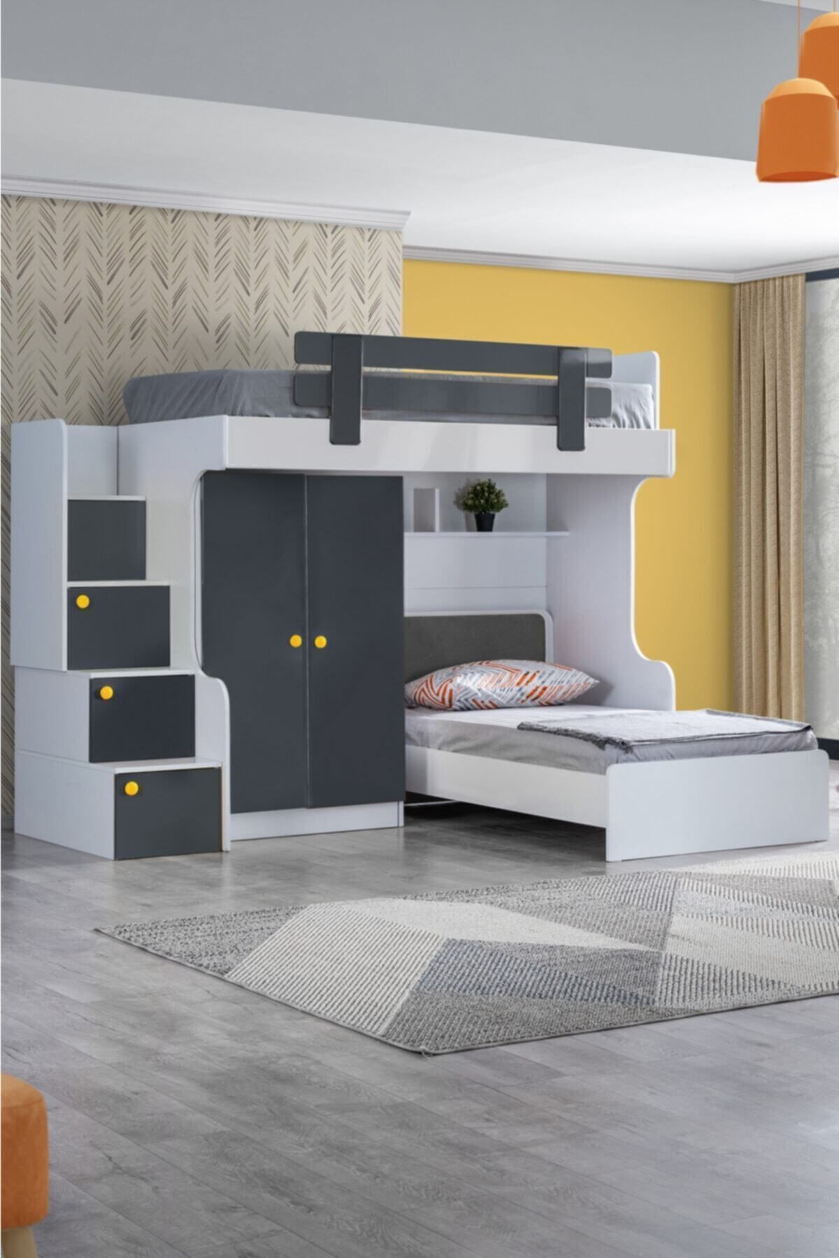 Stapelbed, Metris Stapelbed Kast, Antraciet