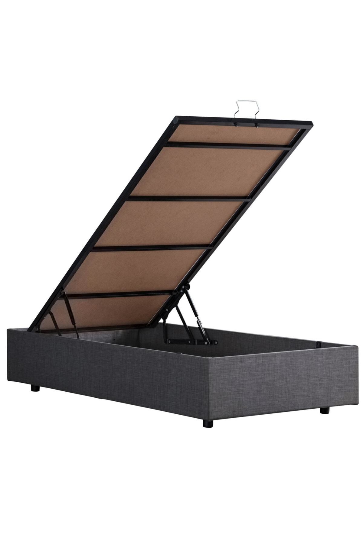 Riga Lit Simple MDF, Gris (Hors Tête de Lit et Matelas)