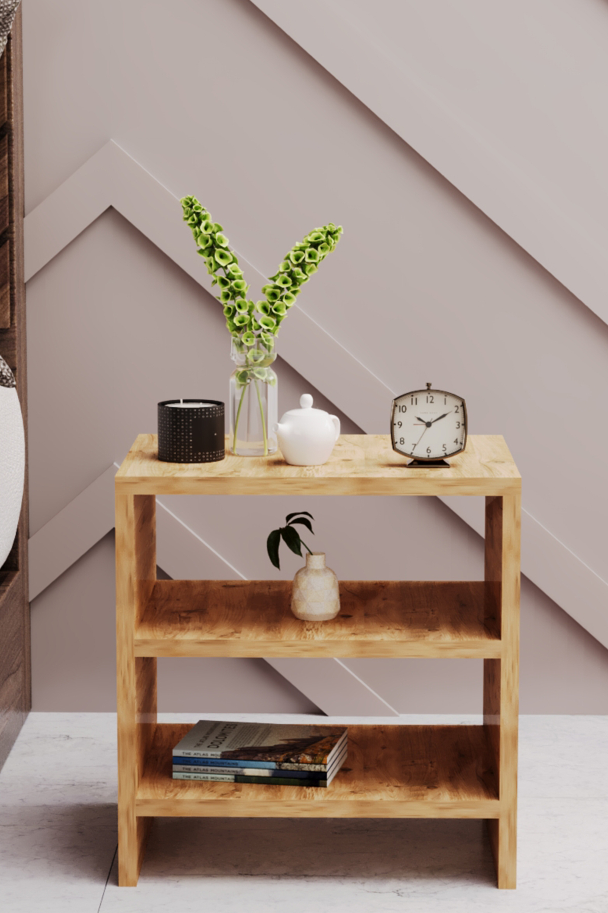 Table de chevet à 2 étagères, table de chevet pour chambre à coucher, table de chevet avec compartiments, table de chevet de chevet