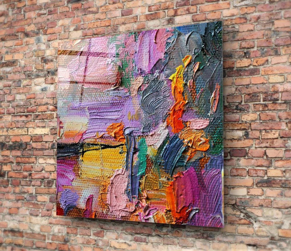 Peinture abstraite sur verre