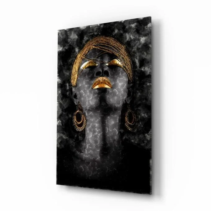 Peinture sur verre femme africaine