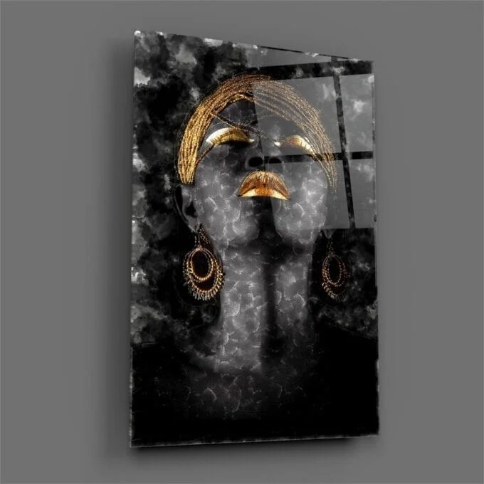 Peinture sur verre femme africaine