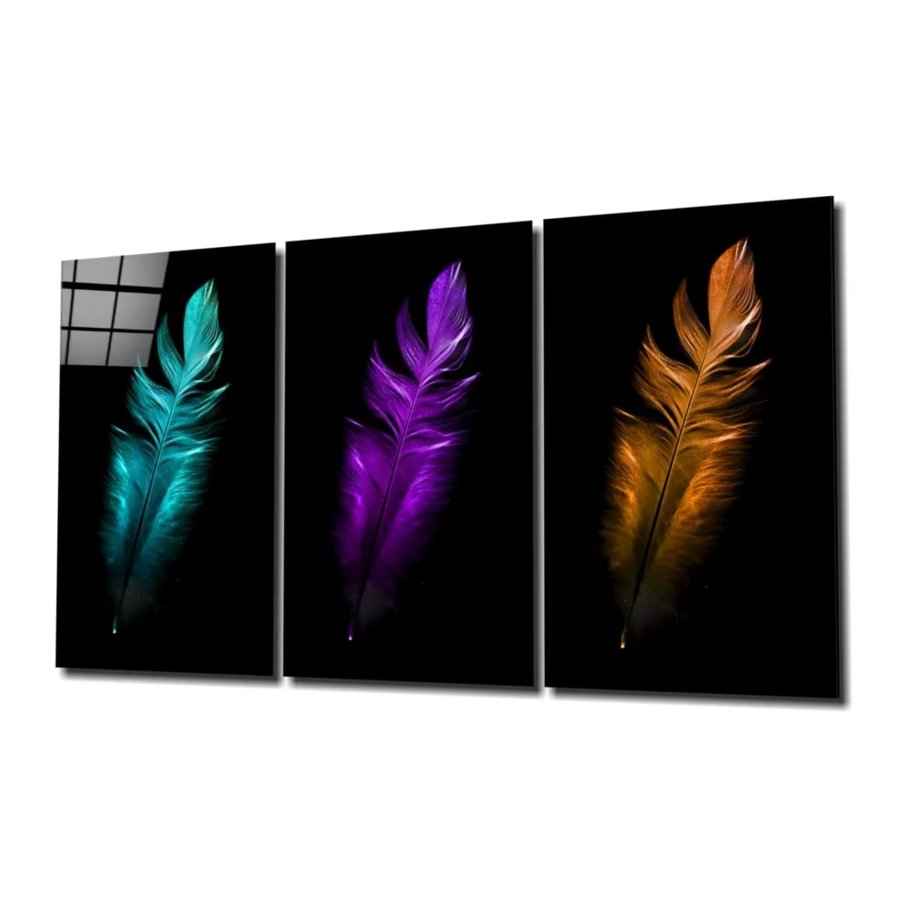 Peinture sur verre méga de plumes d'oiseau