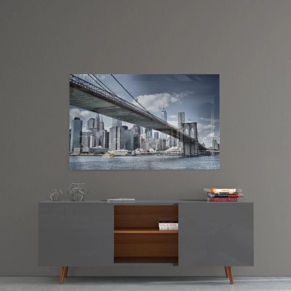 Peinture sur verre du pont de Brooklyn