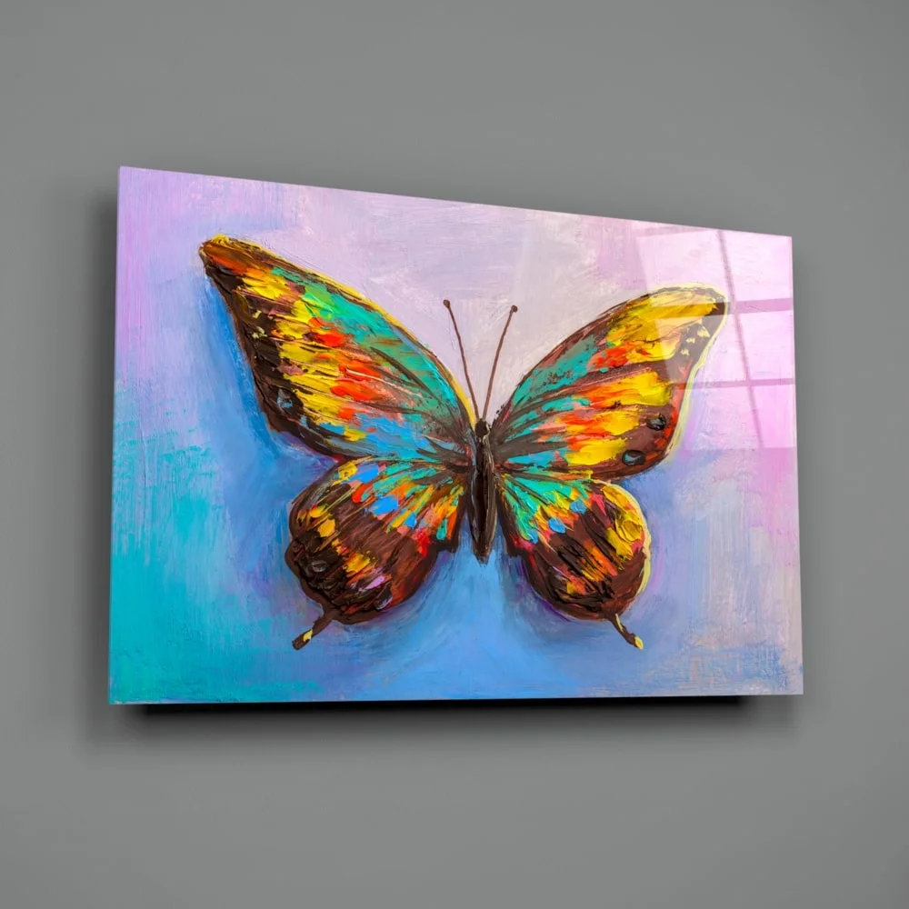 Peinture sur verre papillon