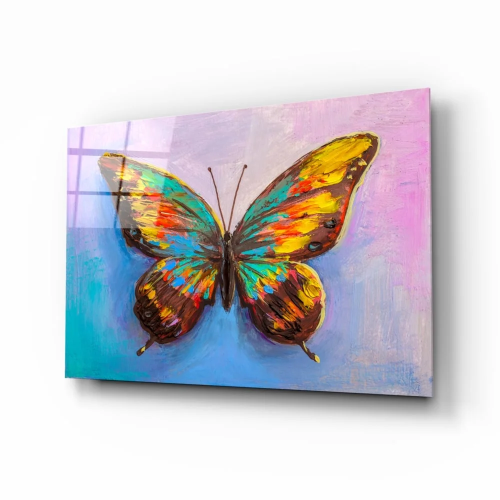 Peinture sur verre papillon