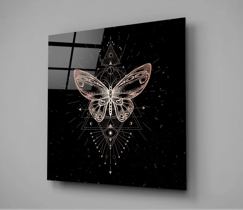 Peinture sur verre Papillon de Da Vinci