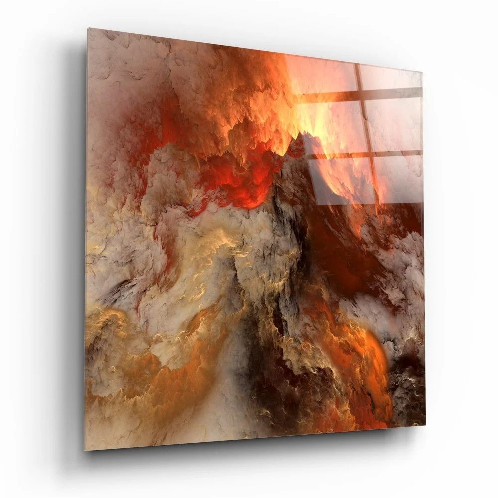 Peinture en Verre Abstraite Chaos Doré