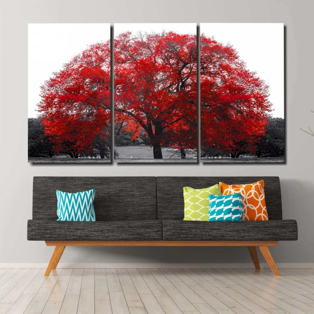 Peinture sur Verre Méga Arbre Rouge