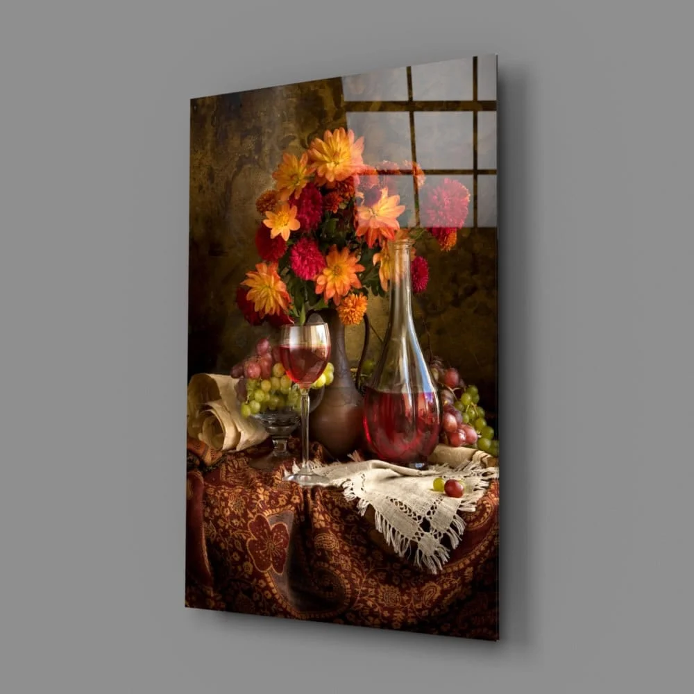 Peinture de verre à vin rouge