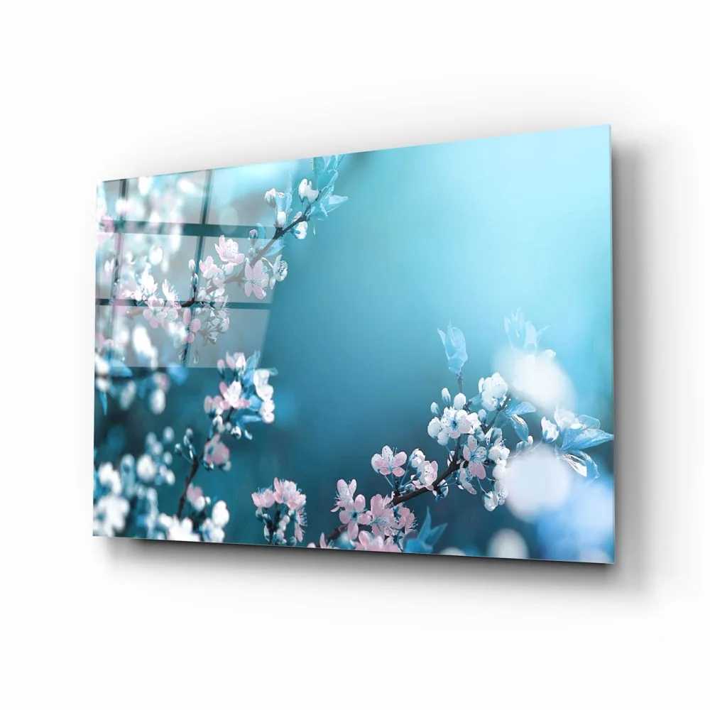 Peinture sur verre de fleurs de printemps