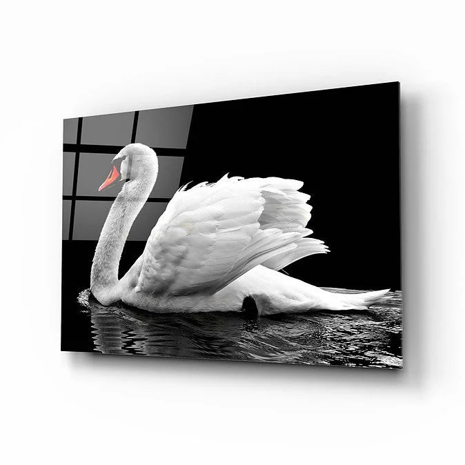 Peinture sur verre de cygne