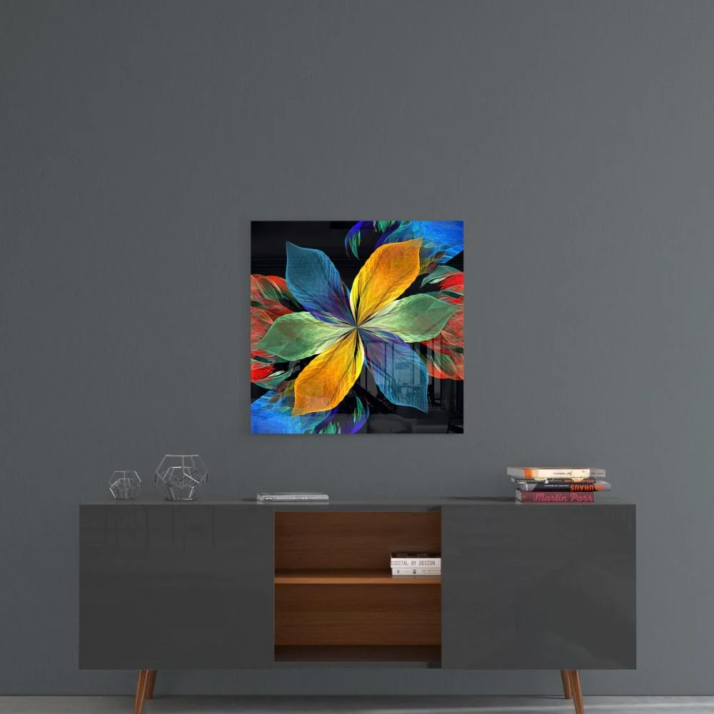La Peinture sur Verre de Fleurs Colorées