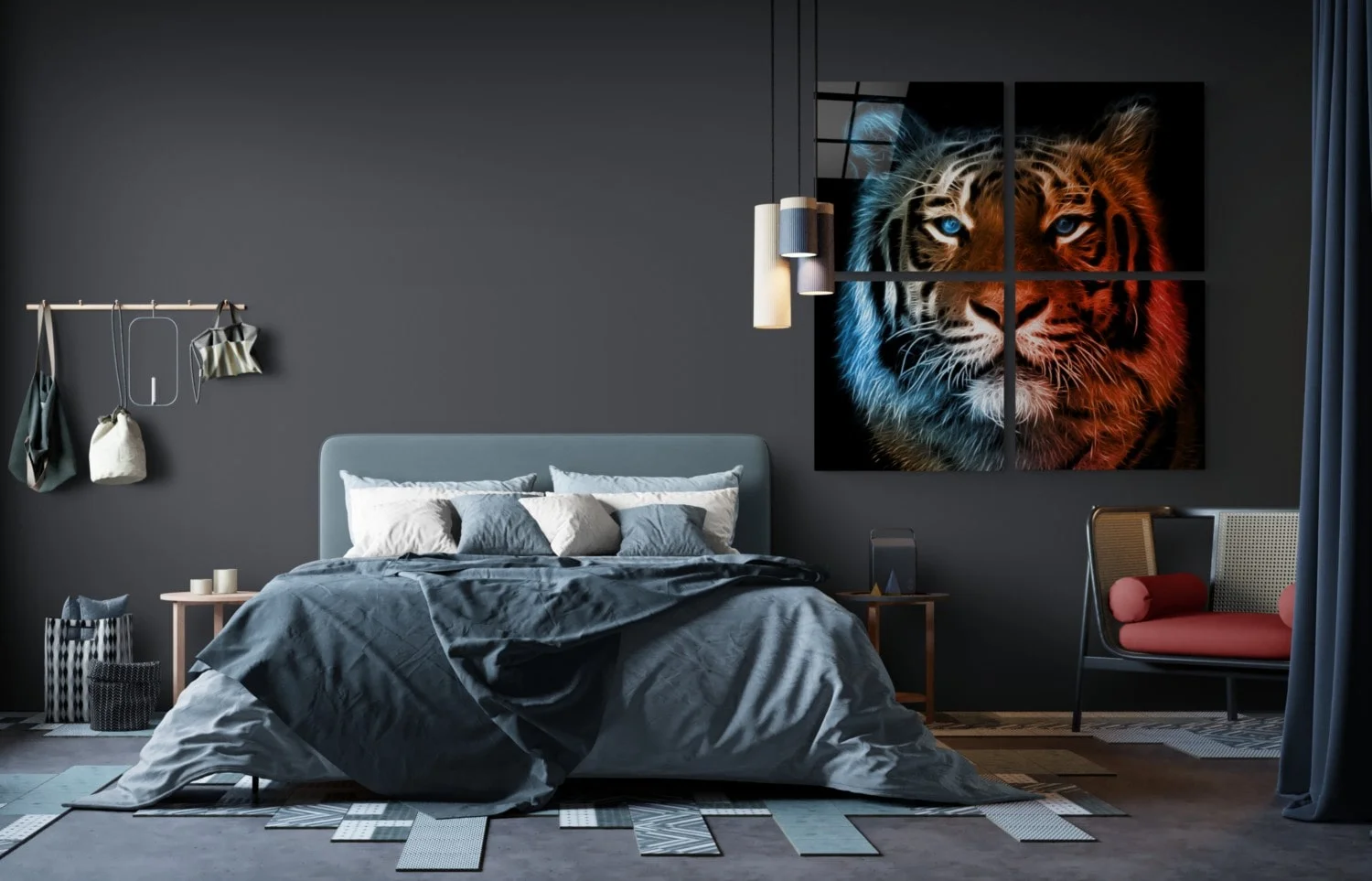 Peinture sur Verre Quadro Tigre