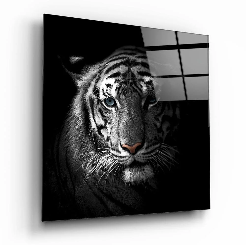 Tigre dans une peinture sur verre noir