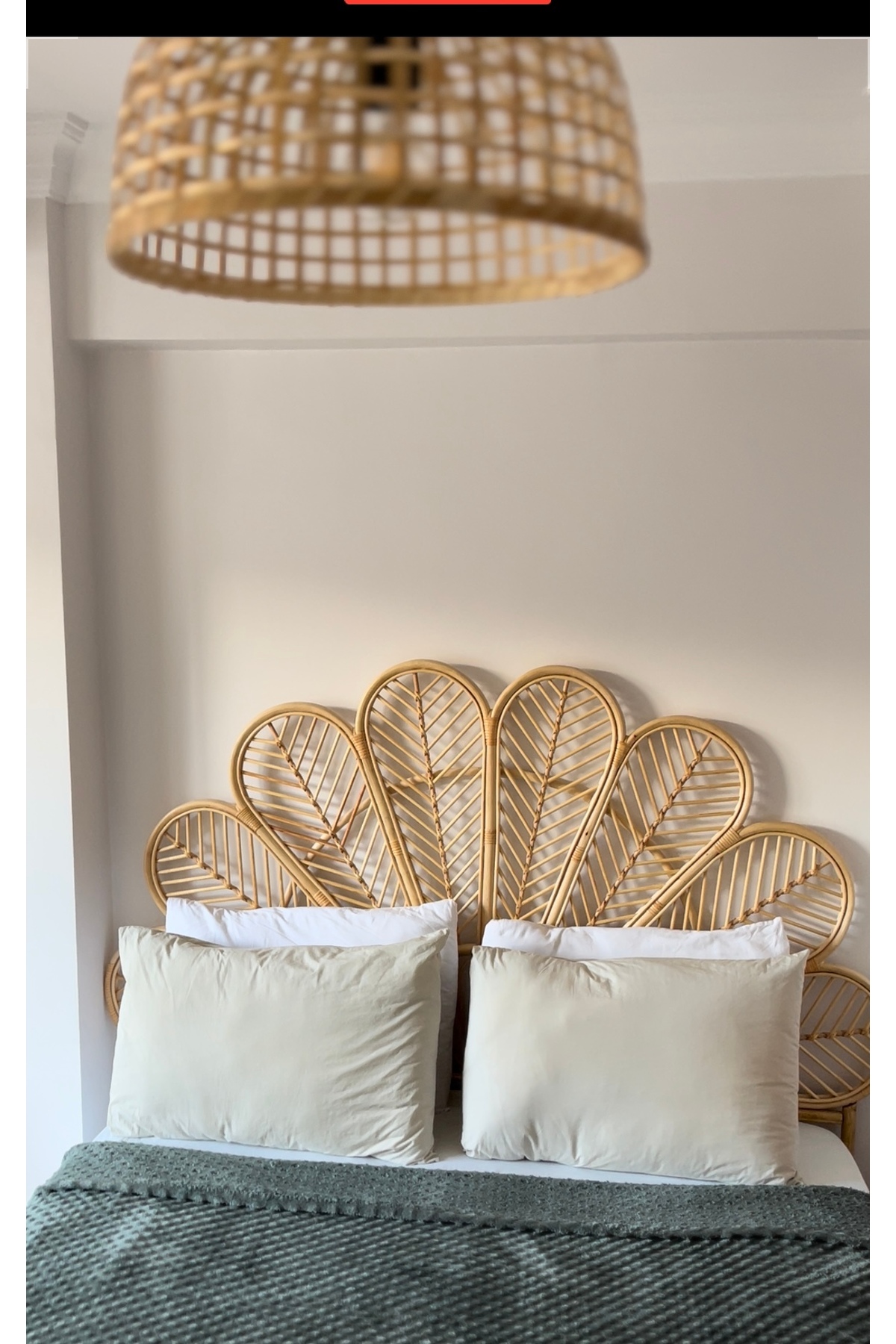 Tête de lit en bambou rotin tressé - Fait main Couleur naturelle Double cm