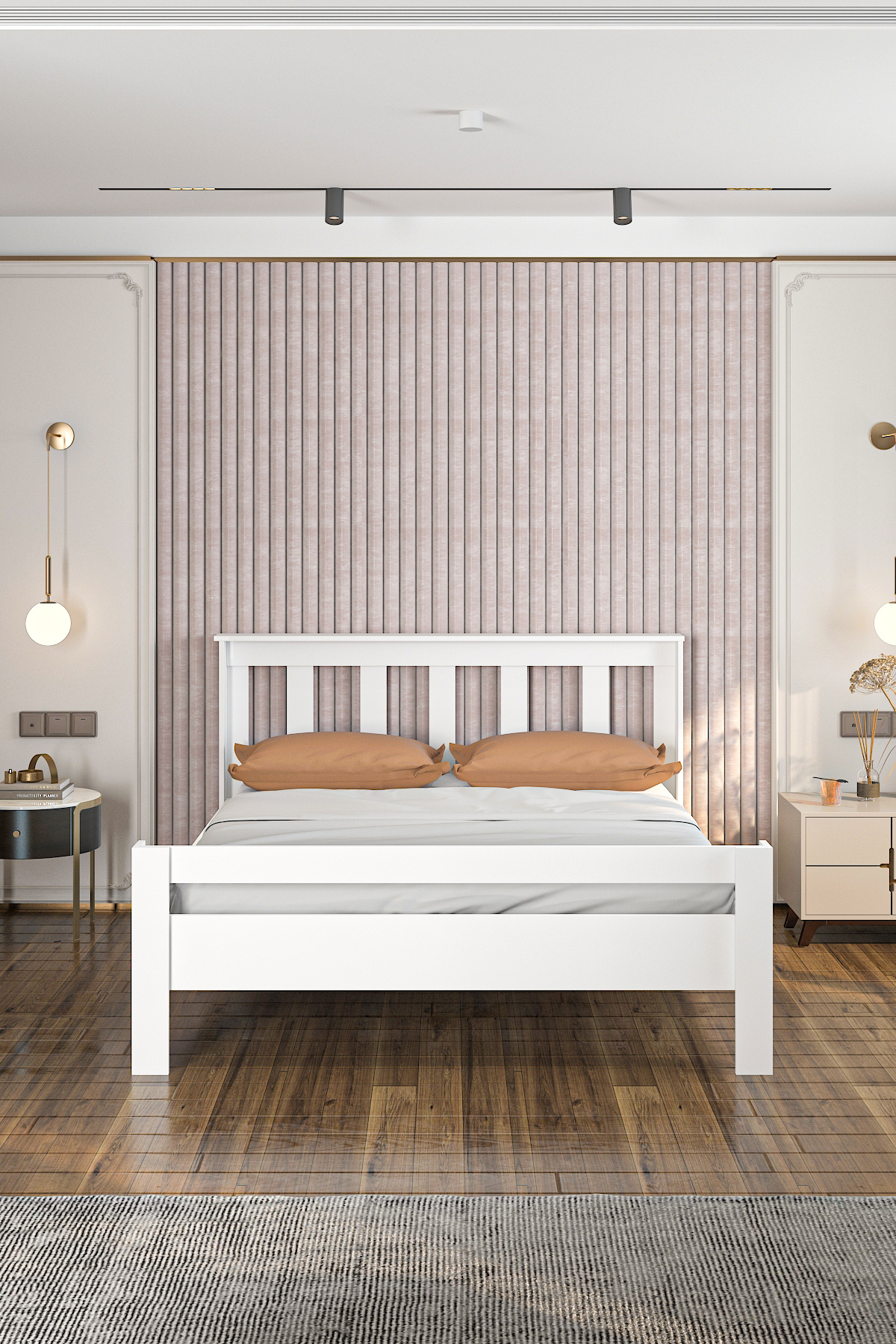 Nouveau Lit en MDF Still Compatible avec Lit Simple et Double, Installation Simple
