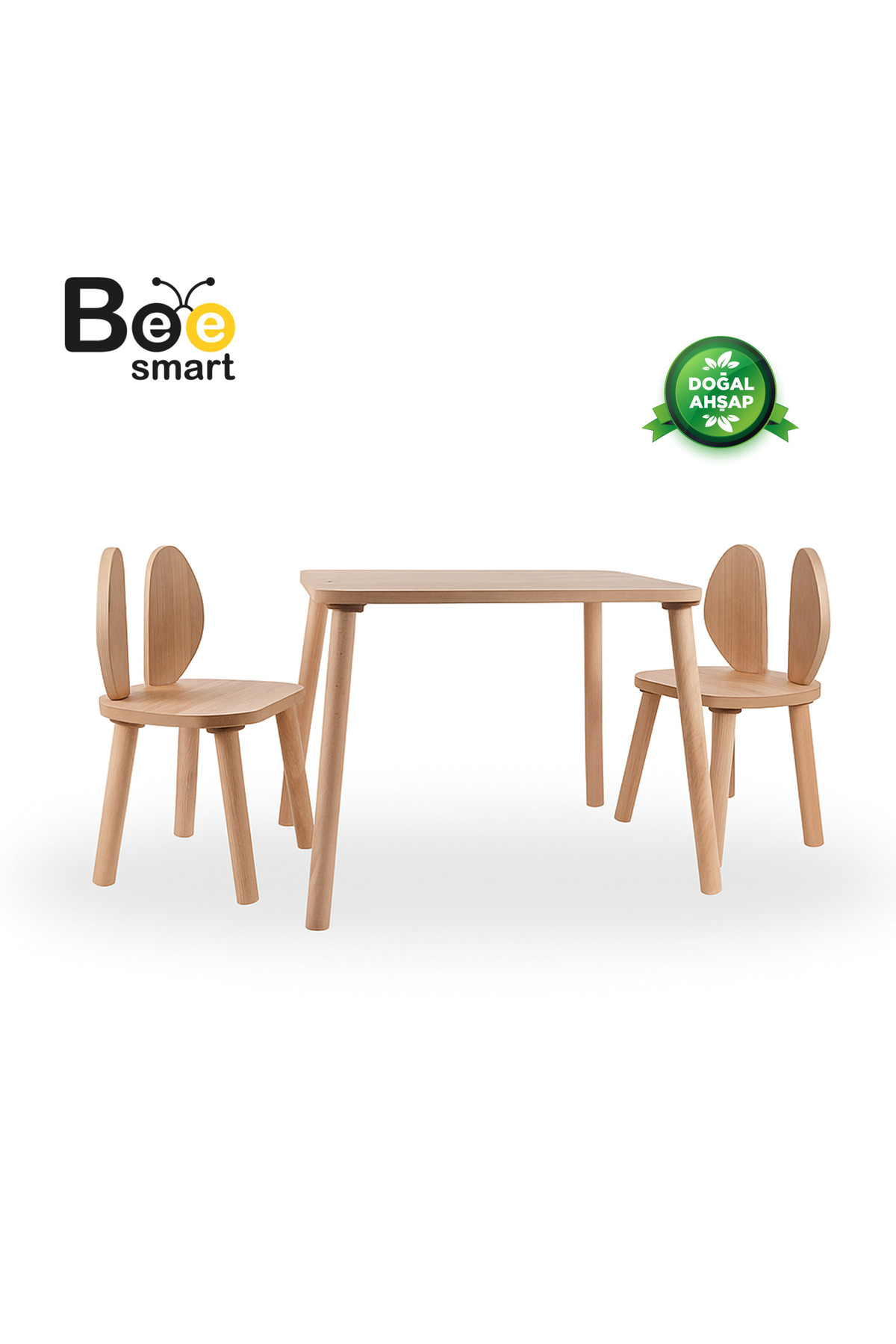 Table d'activité Safir Chêne Naturel avec 2 Chaises Ensemble Table et Chaises pour Enfants