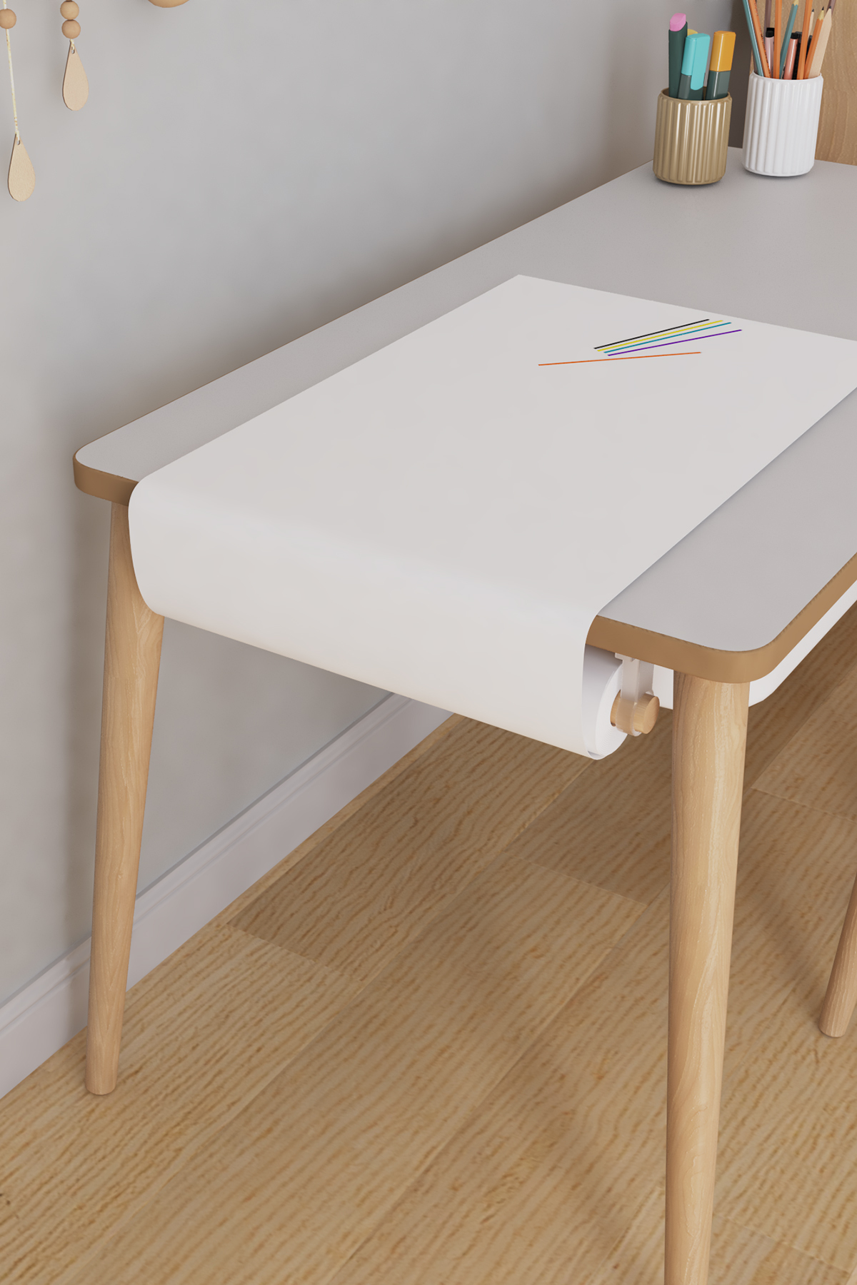Set de Papier à Rouleau  mt. (Accessoires de Connexion Inclus) Compatible avec les Tables d'Activité et de Jeu