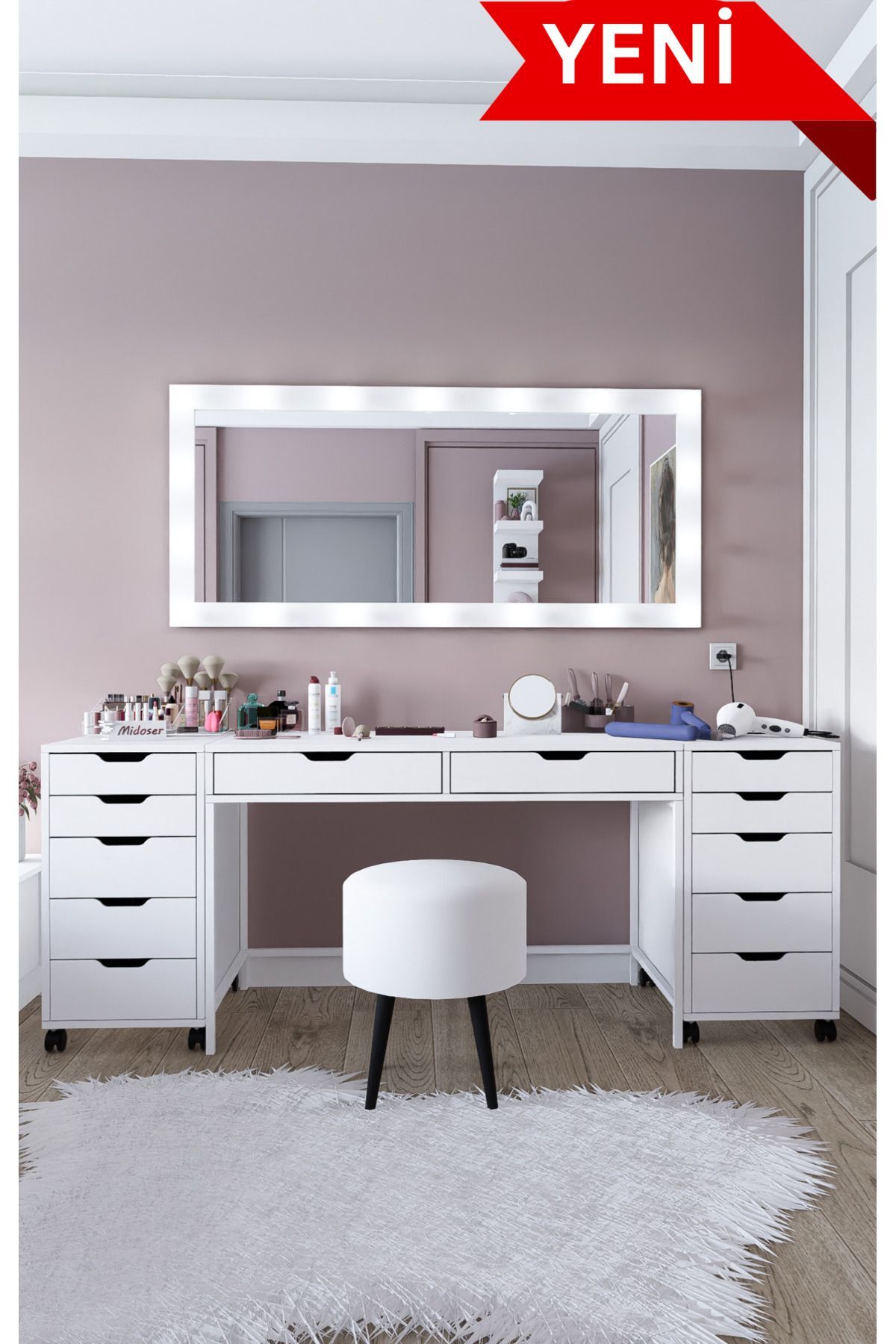 Duru Makeup Table Set (Excluding Mirror) - Cm