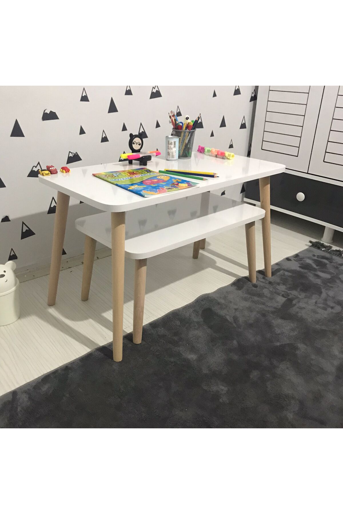 Ensemble de bureau pour enfants Lilyum, table d'activité, table de loisirs
