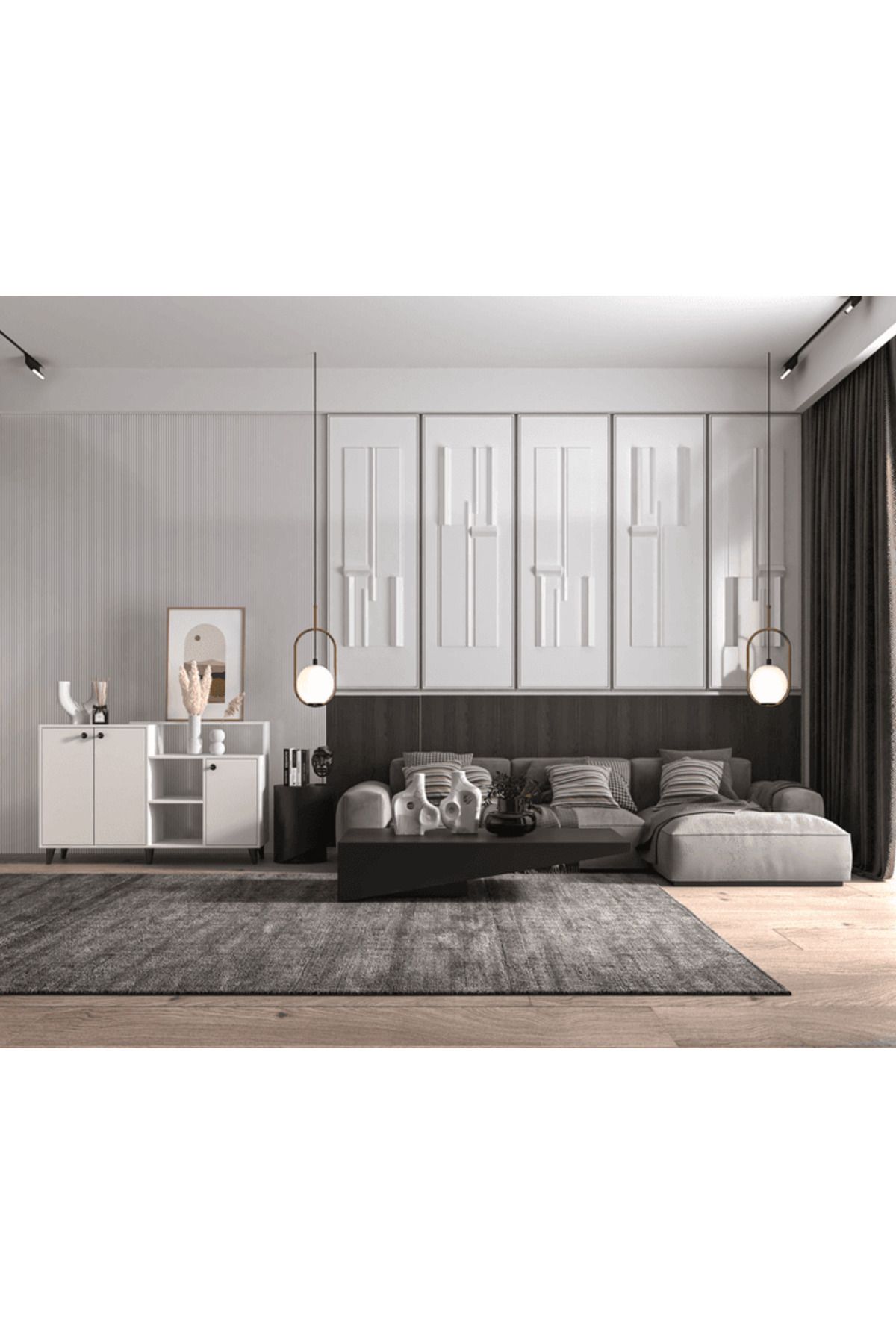 Commode / Console Siena - Blanc - 4 Portes