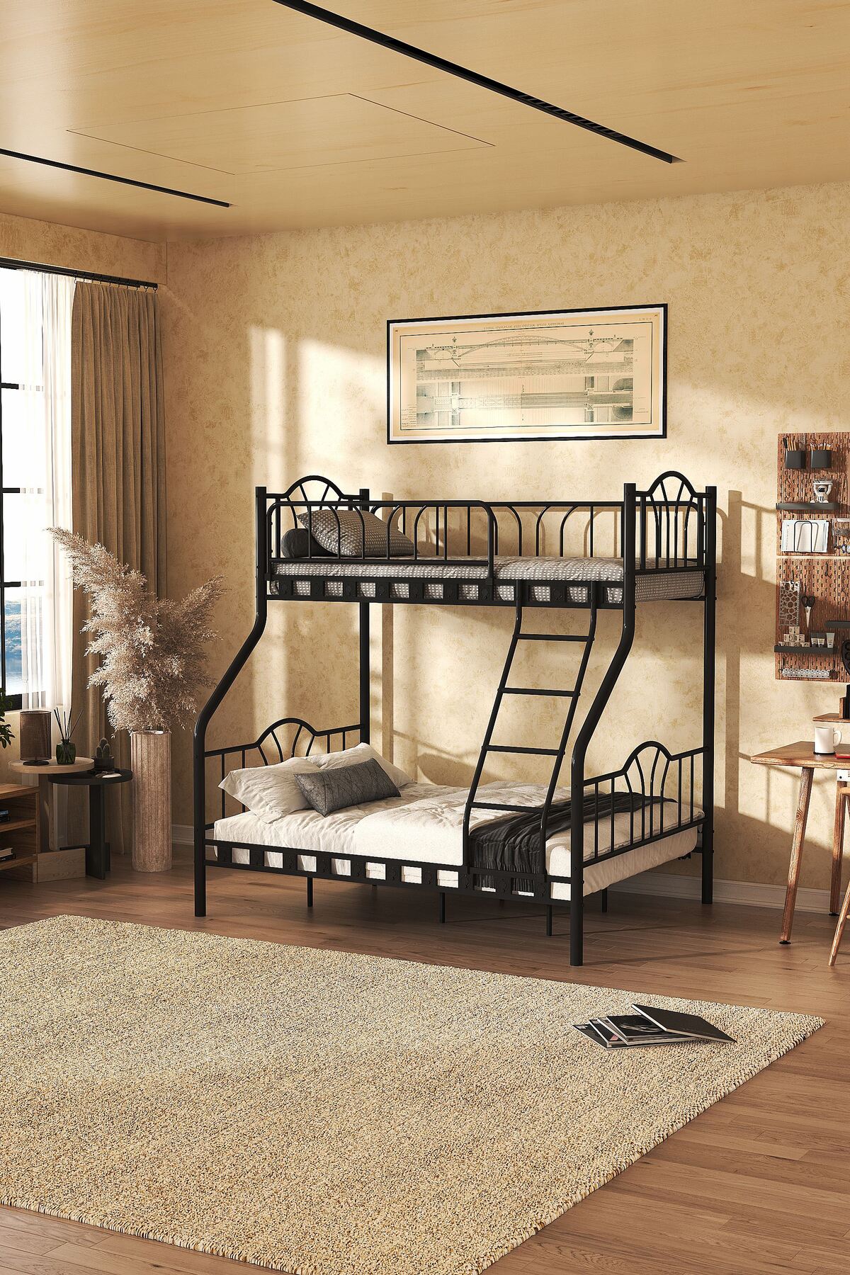 Imaj 3-persoonsouder 3-in-1 metalen stapelbed &