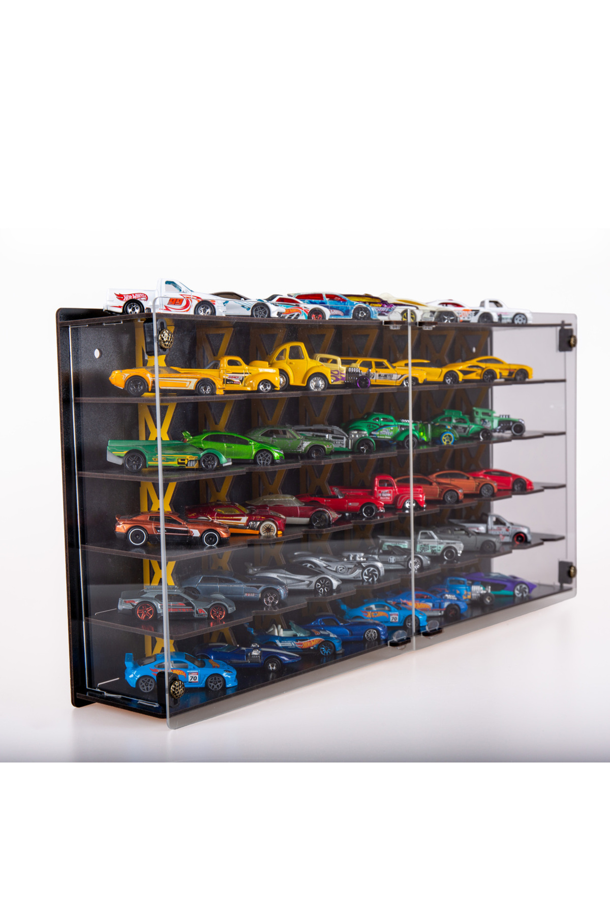 Plexiglass Cover Vehicle Holder 1/ Hotwheels, Matchbox Compatible Hobby Toy Car Shelf Model Car Garage