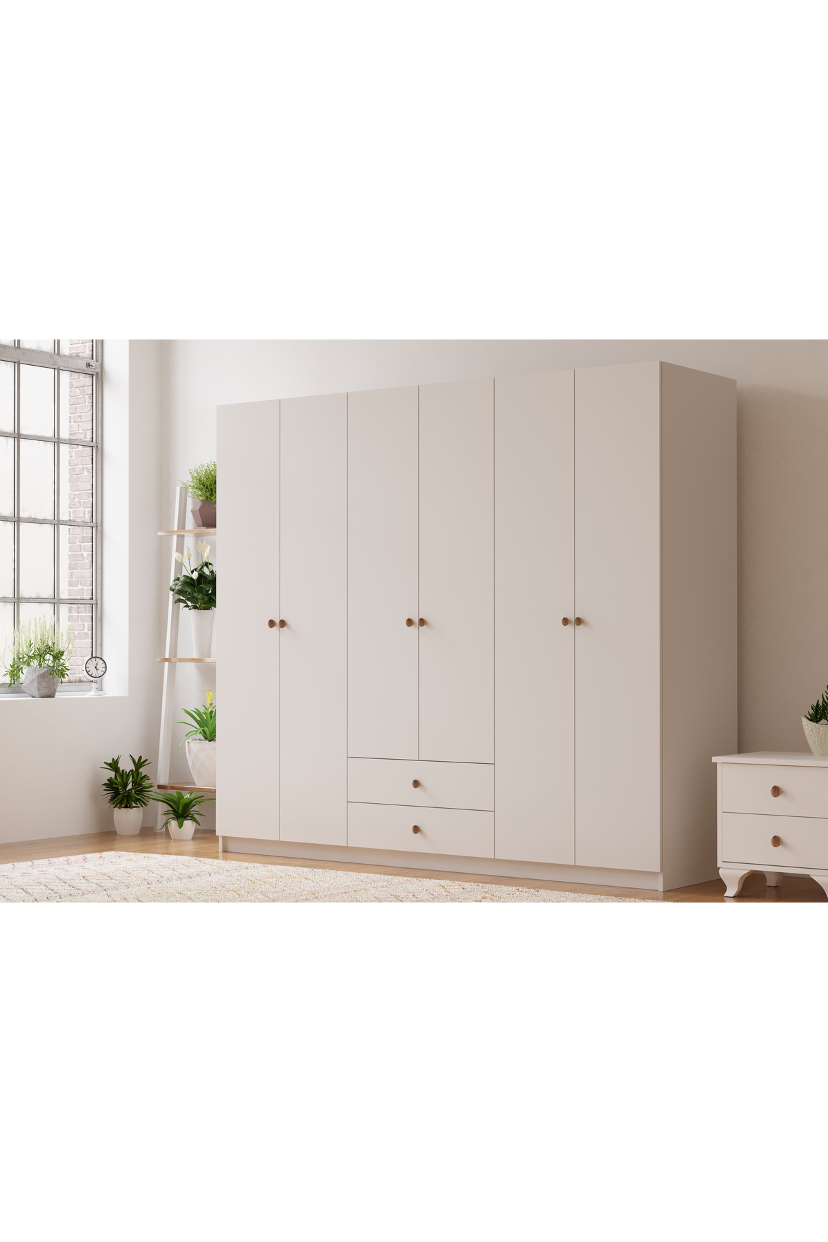 Armoire Ecem à 6 portes et 2 tiroirs