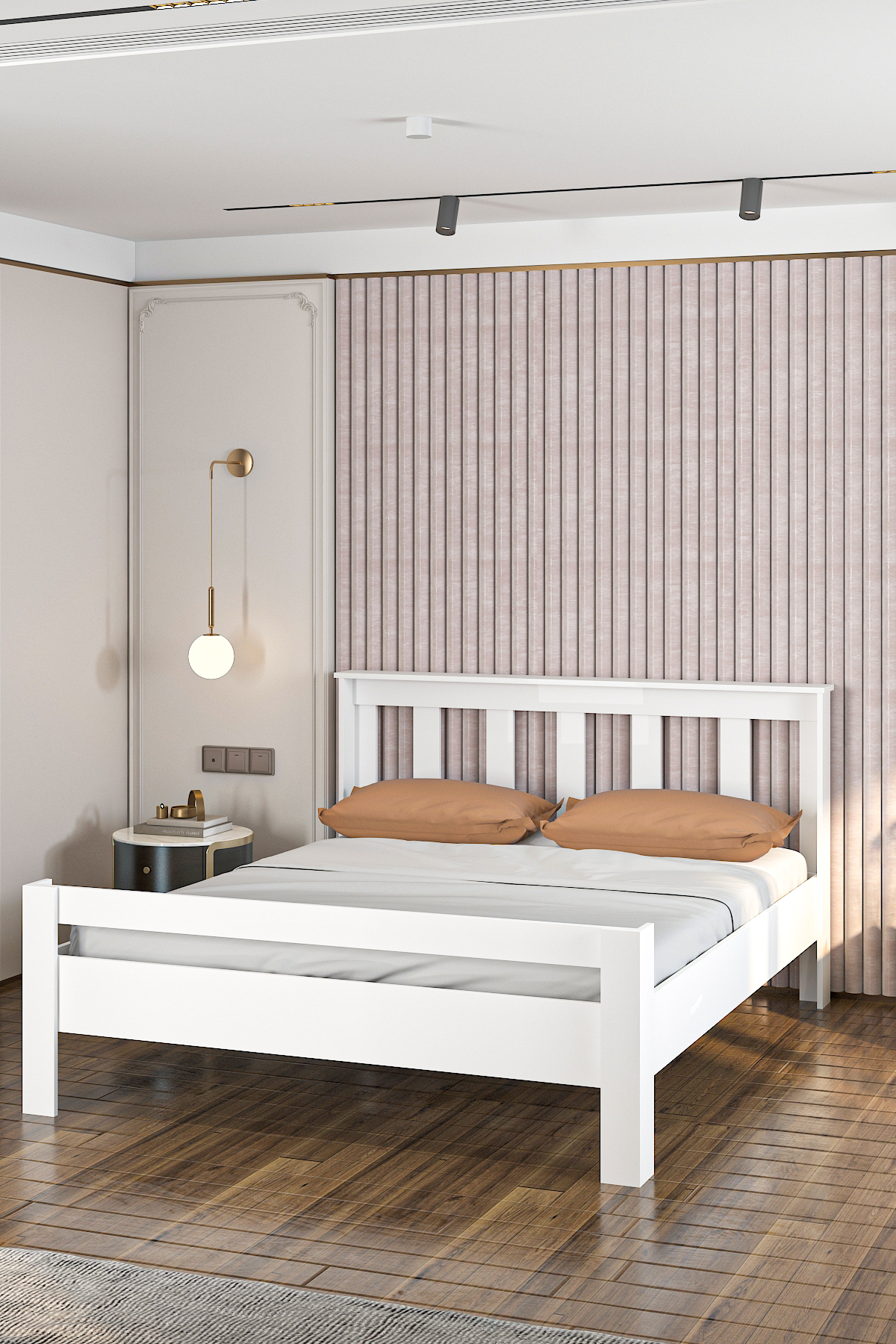 Nouveau Lit en MDF Still Compatible avec Lit Simple et Double, Installation Simple