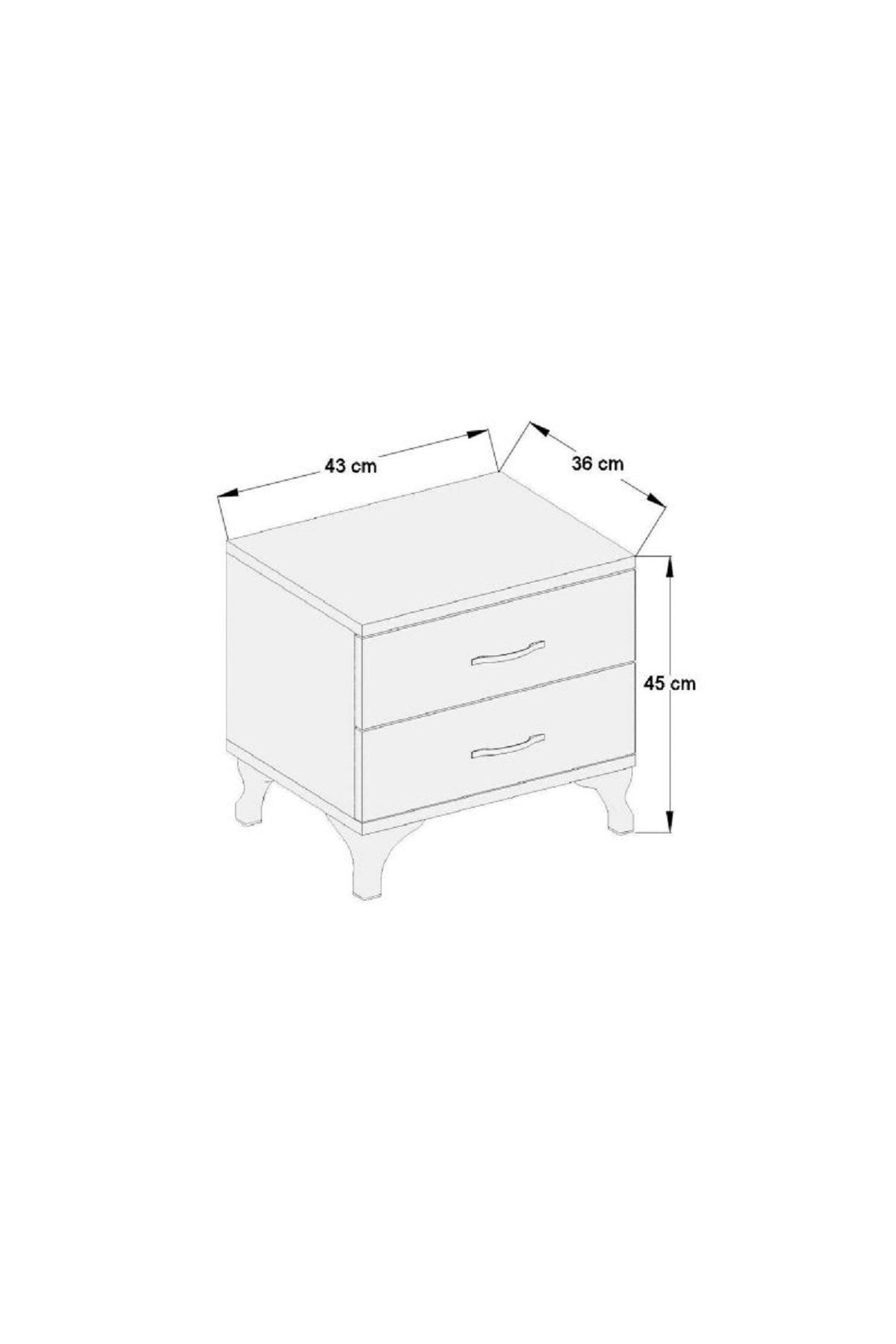 Table de chevet commode blanche London à 2 tiroirs