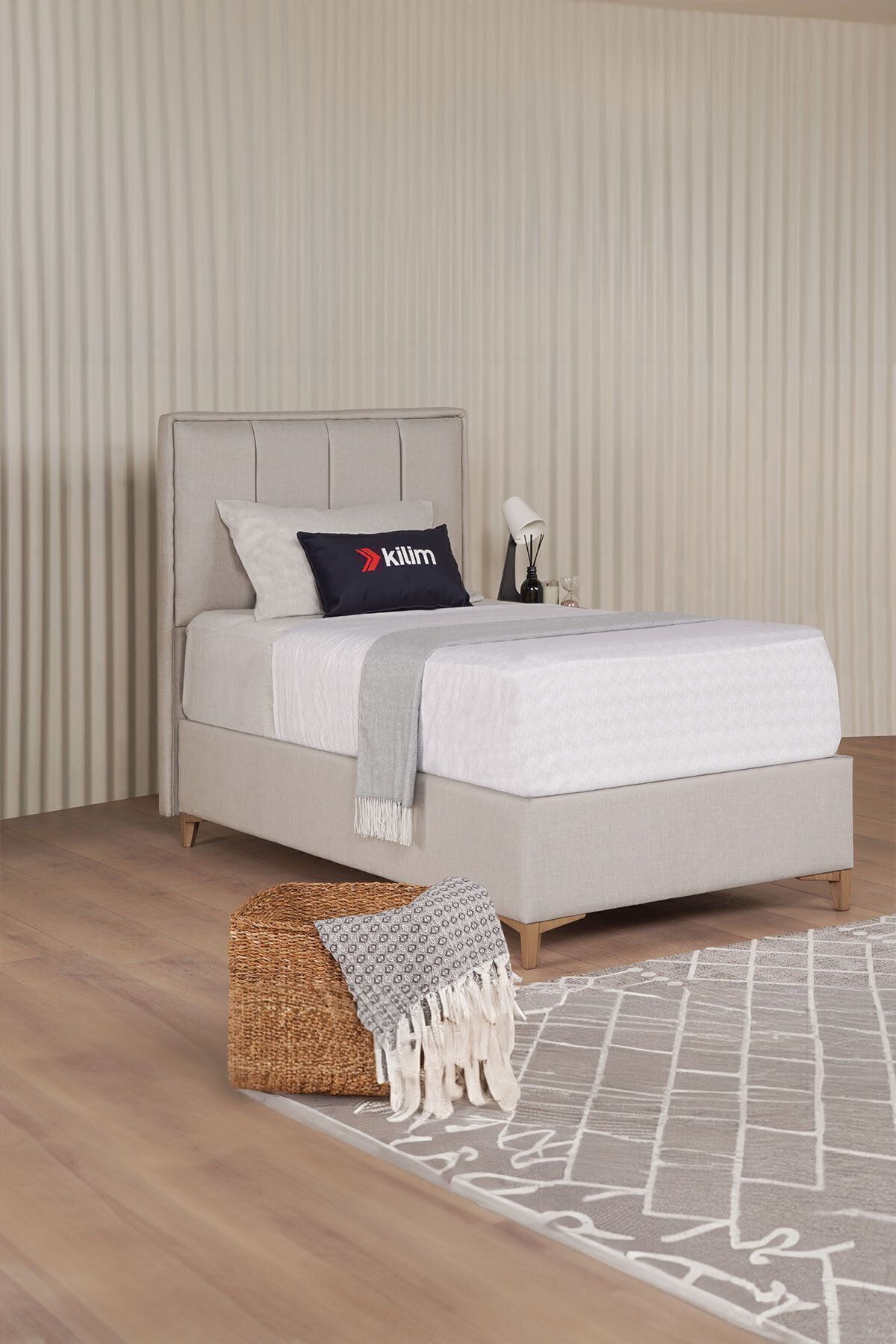Lit coffre Gold Therapy Beige (TÊTE DE LIT ET MATELAS NON INCLUS)