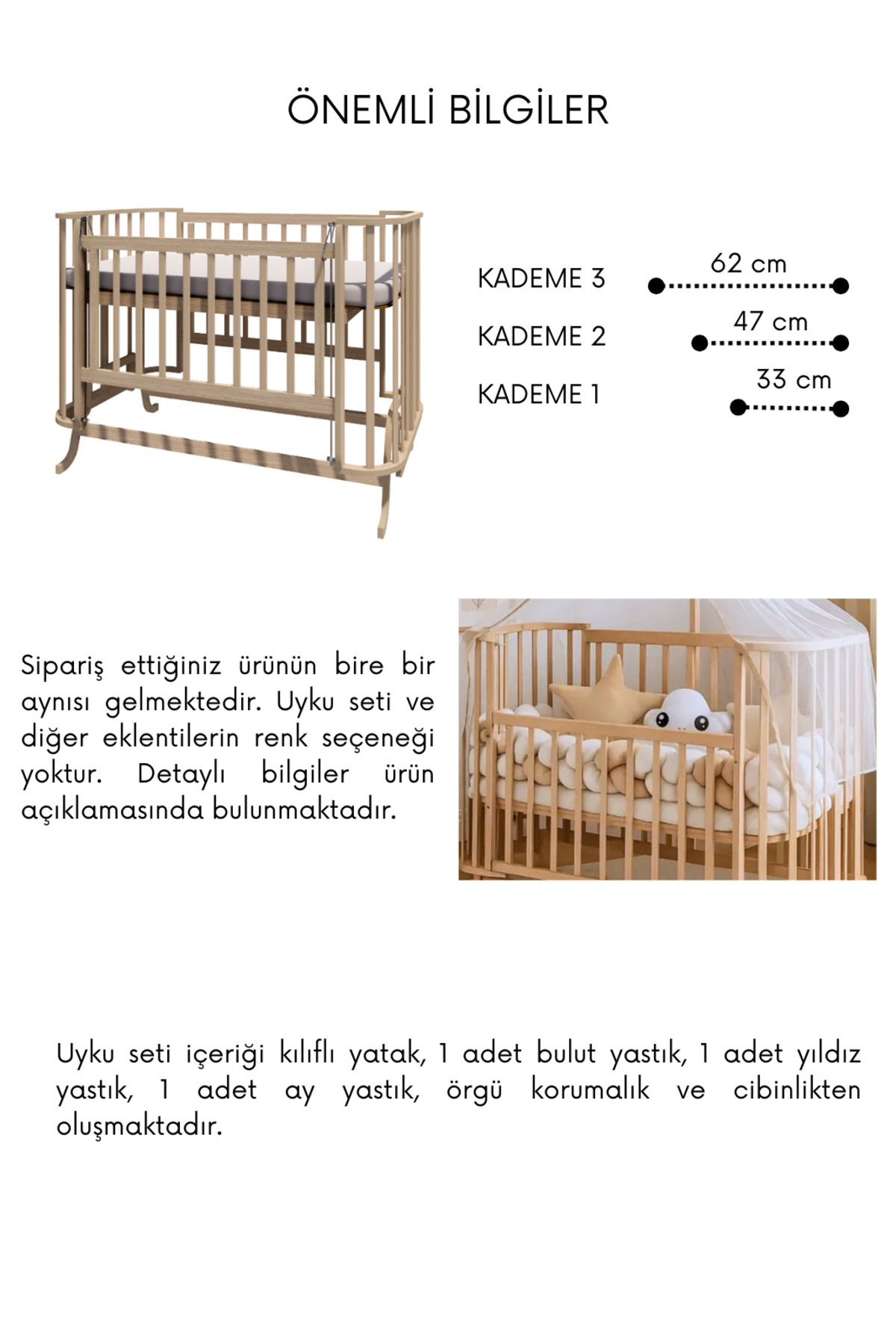 Set di Protezione Intrecciata Marrone Crema in Legno Mabela Beşik