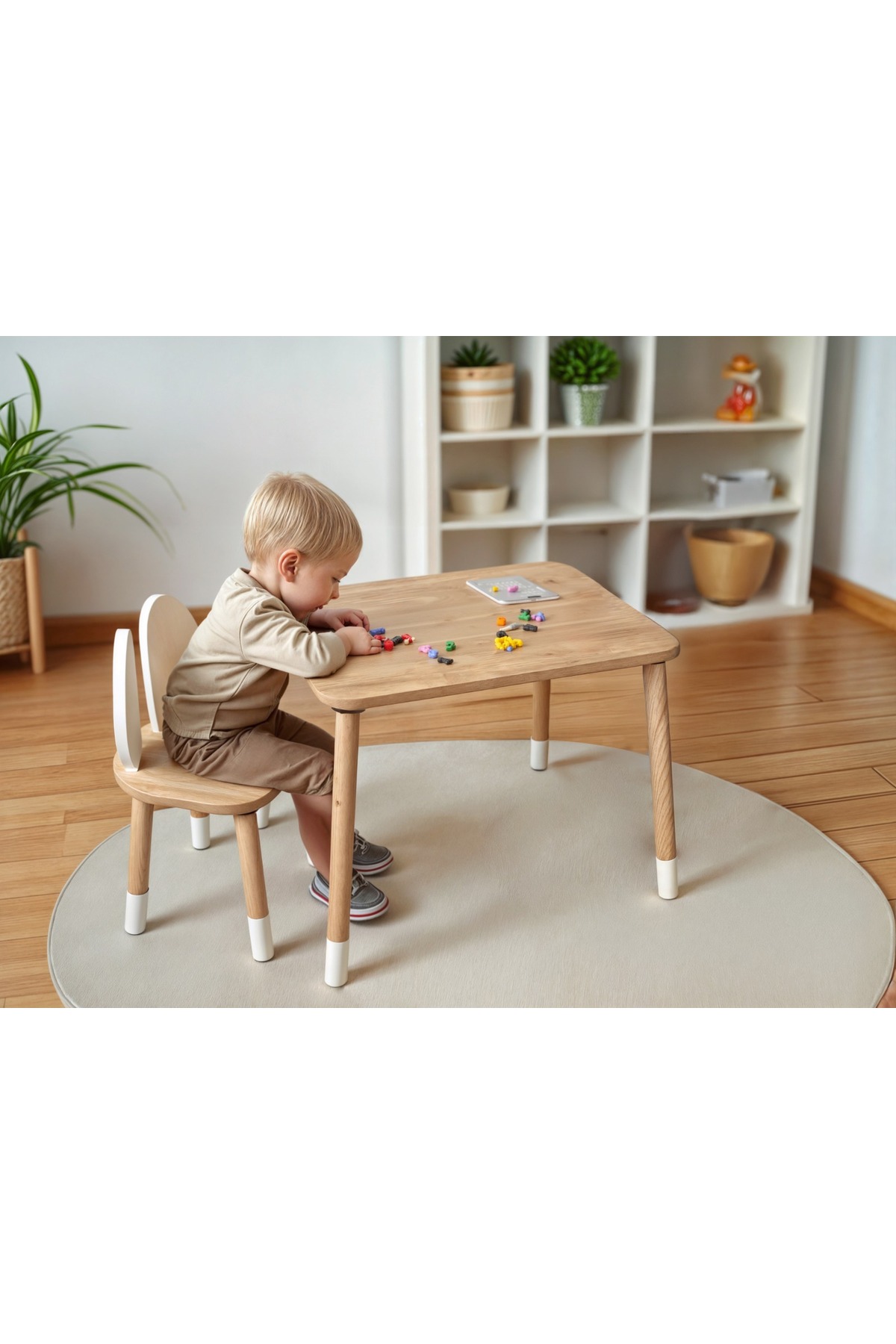 Table de jeu - Table d'activité - Table d'étude - Table pour activités - Ensemble table et chaise pour enfant avec 1 chaise