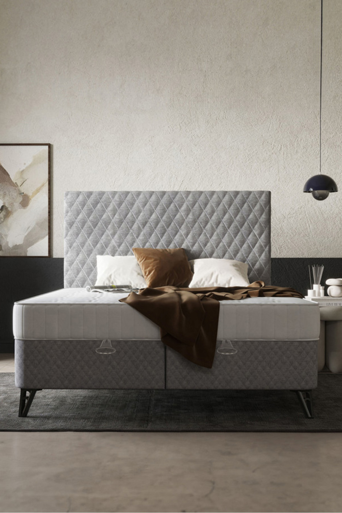 Ensemble de lit double Pro / Matelas orthopédique - Sommier - Tête de lit / Ensemble de lit 3 pièces