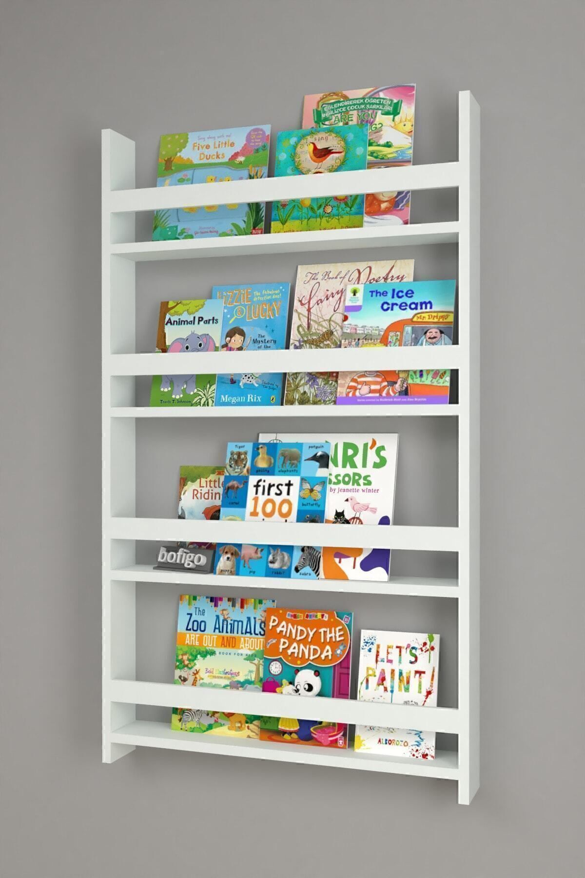 Bibliothèque Montessori éducative pour enfants à 4 étagères X cm, blanche