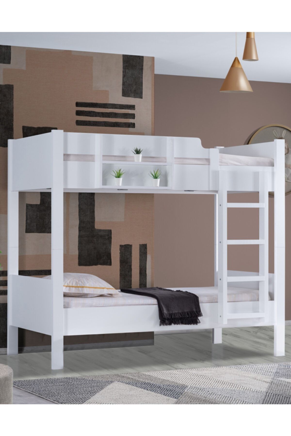 Stapelbed, Asymmetrisch Stapelbed, 2-persoons Wit Stapelbed - Cm