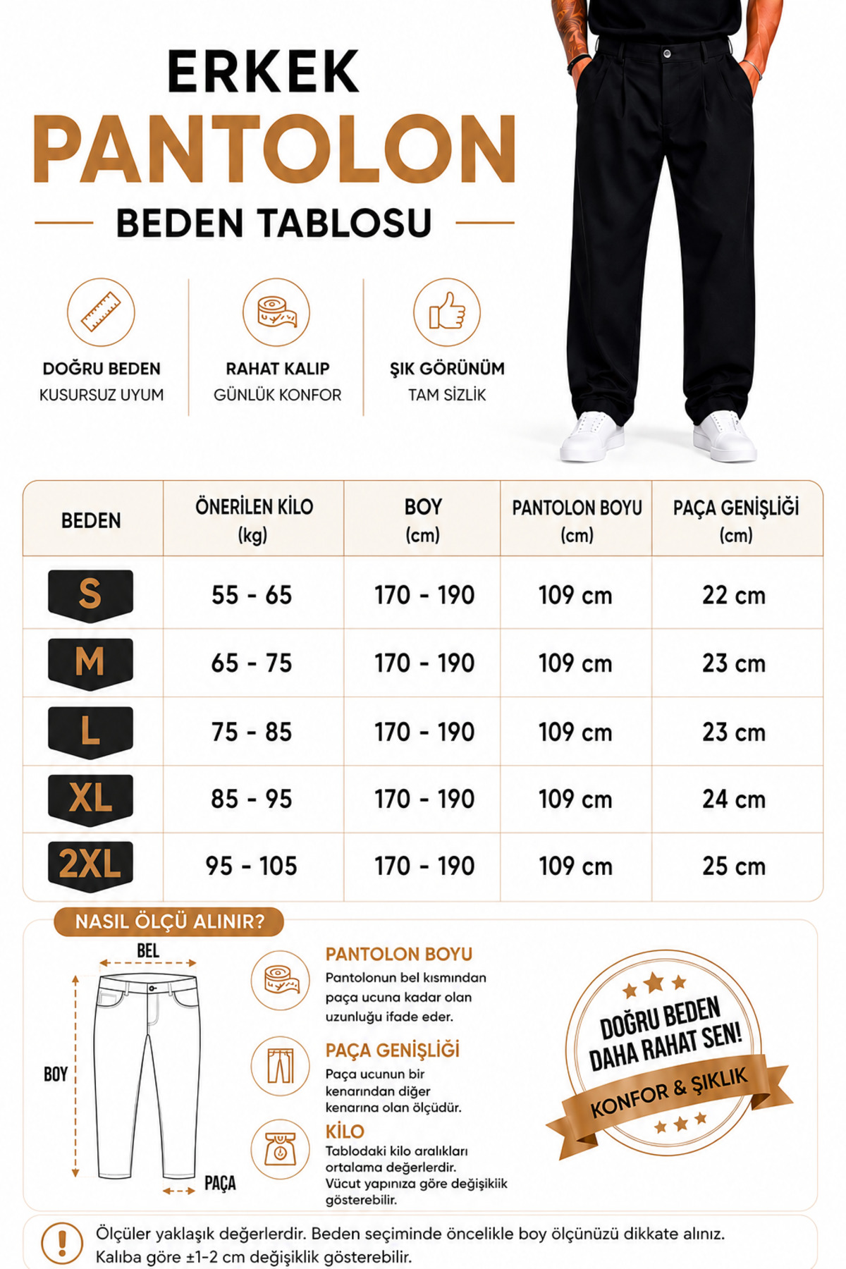 Pantalon large pour homme, coupe baggy, flexible et fluide, avec détails plissés