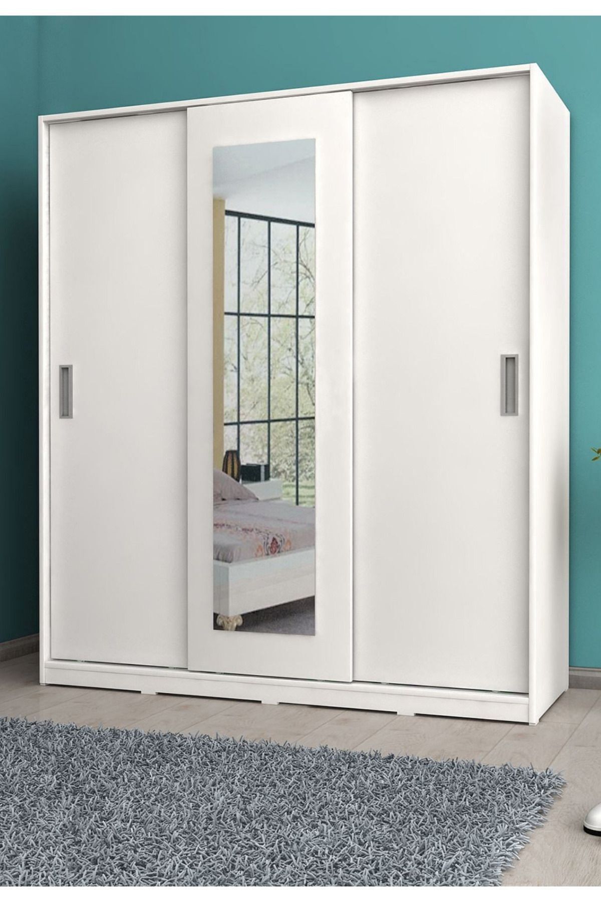 Armoire coulissante avec miroir et 3 portes Sline