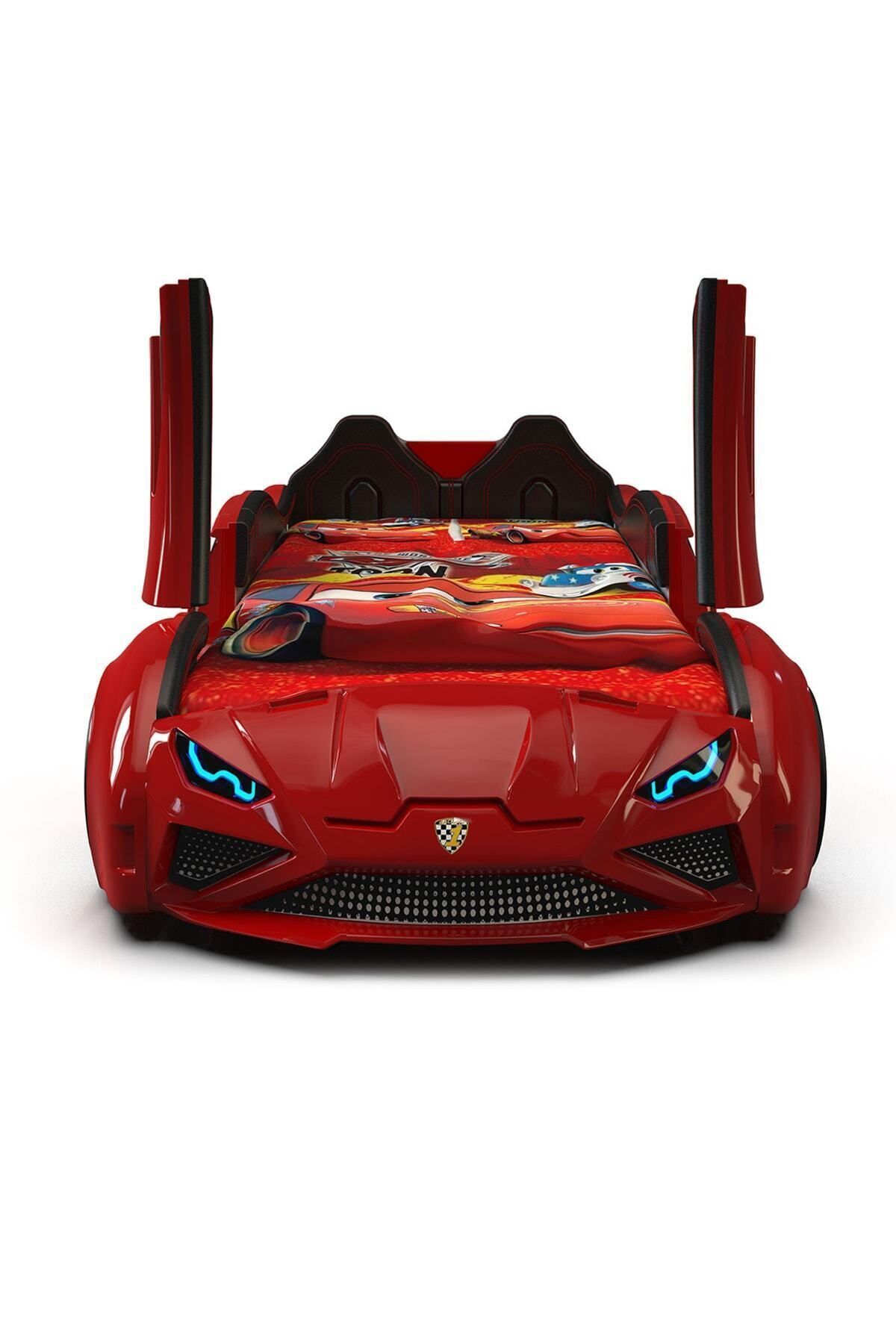 Supercarbeds - Lamborghini - Letto con Carrello a Forma di Auto - Extreme - Porte Apribili verso l'Alto - Rosso