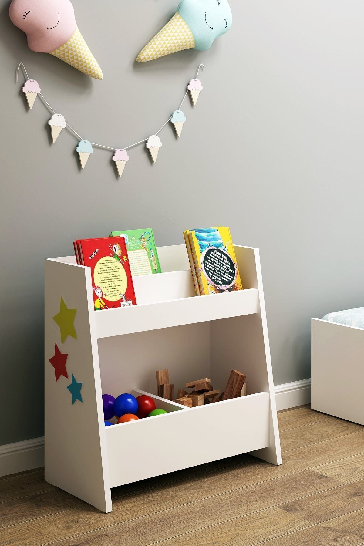 Bibliothèque Polyvalente Pikas Montessori  Cm Blanc en Aggloméré Classique  Cm