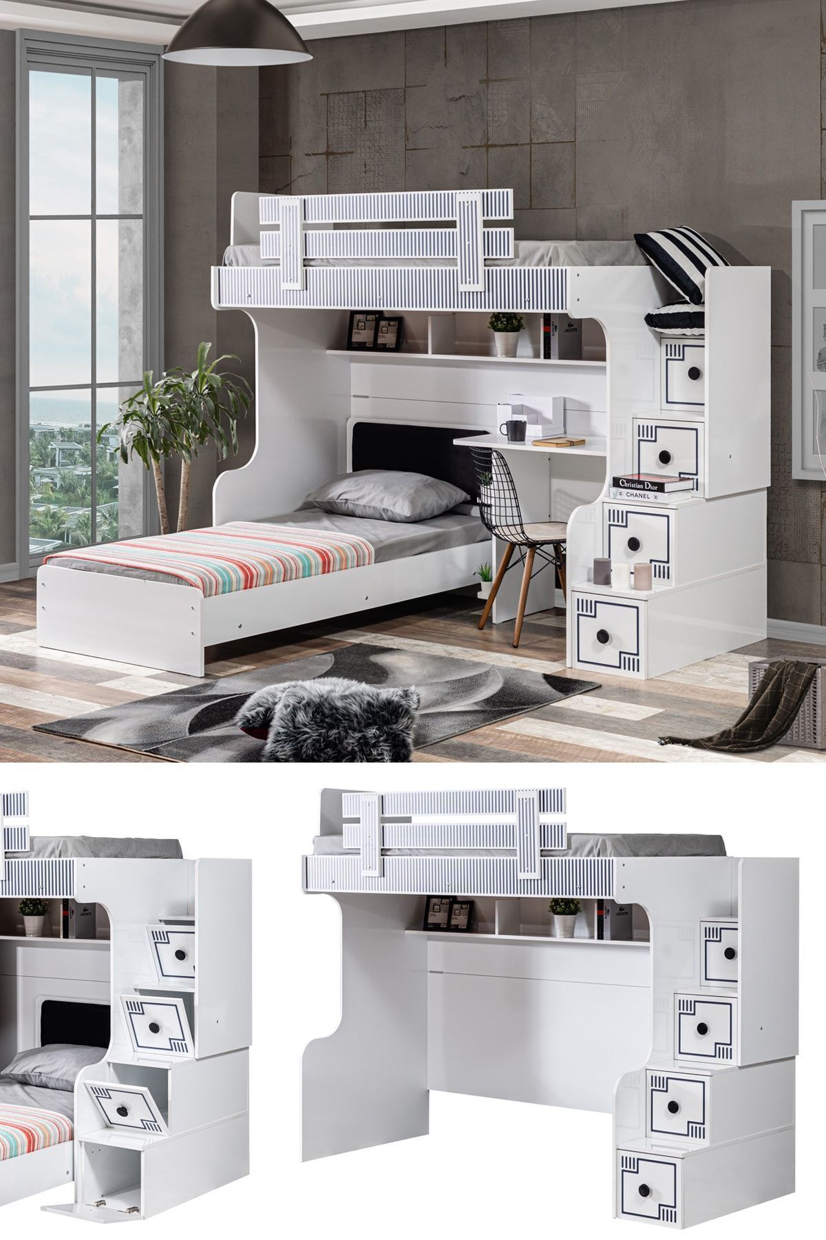 Stapelbed, Stapelbed met Bed, Burea